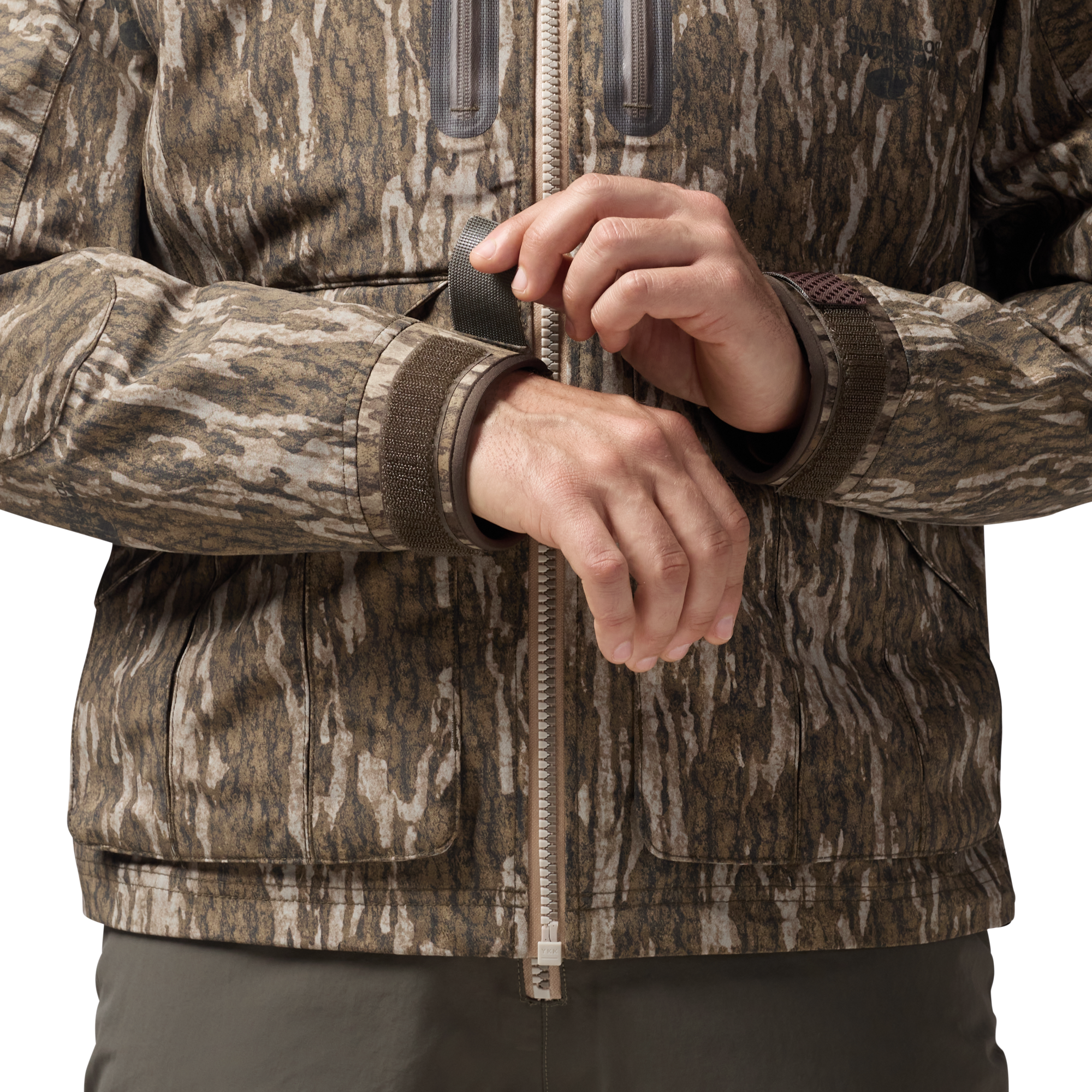 Hydro-Lok Shell Jacket in Mossy Oak Bottomland, on model #mossy_oak_bottomland