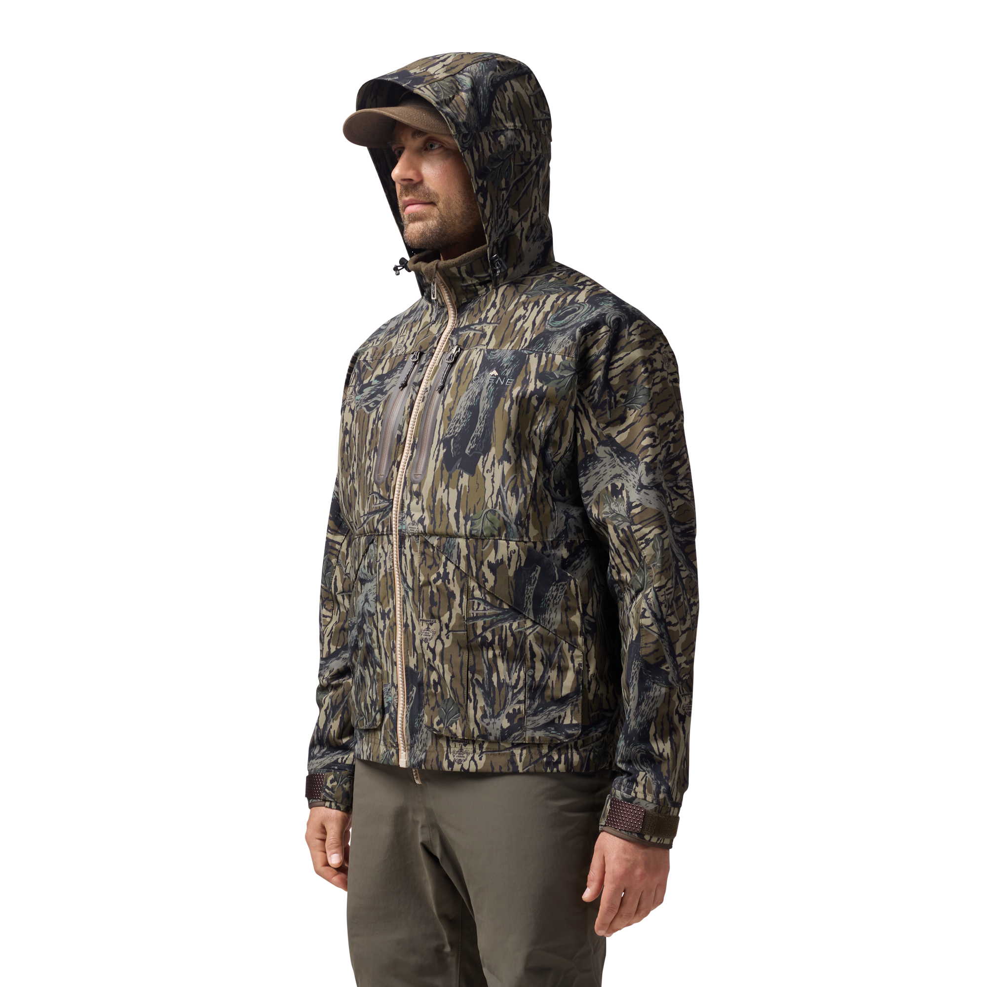 Hydro-Lok Shell Jacket in Mossy Oak Original Treestand, on model #mossy_oak_original_treestand