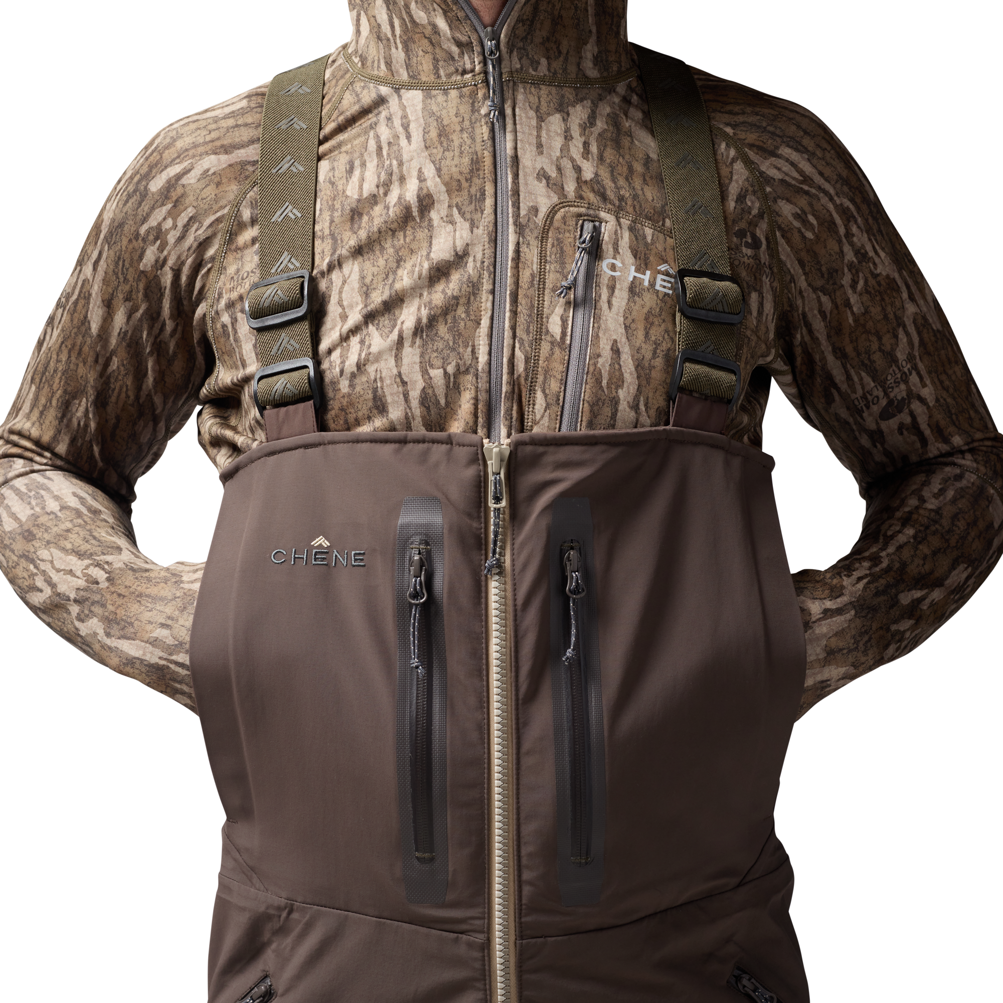 Hydro-Lok Field Bib in Brown, on model #brown