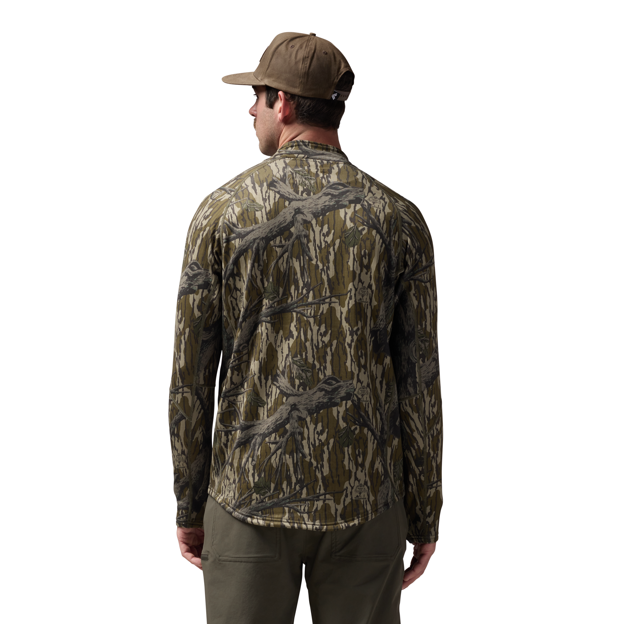 Sixty Series Technical Fleece Half Zip in Mossy Oak Original Treestand, on model #mossy_oak_original_treestand