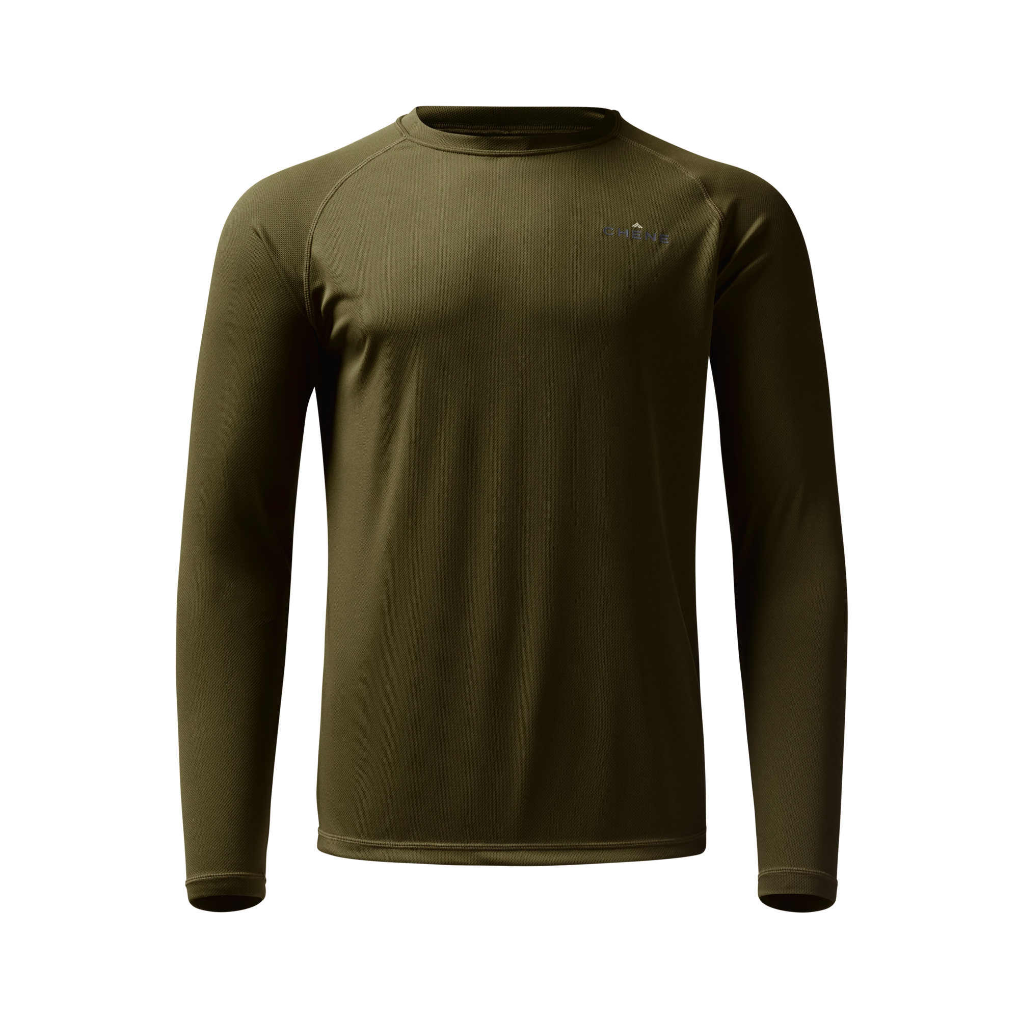 Vale 105 Synthetic Crew L/S in Dark Olive, front view #dark_olive