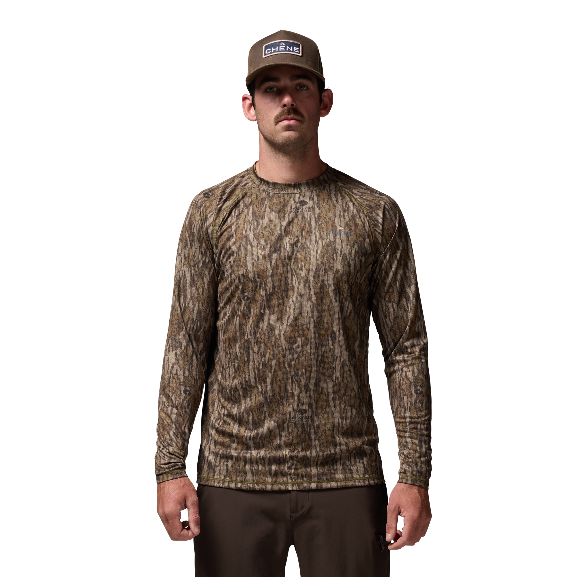 Vale 105 Synthetic Crew L/S in Mossy Oak Original Treestand, on model #mossy_oak_bottomland