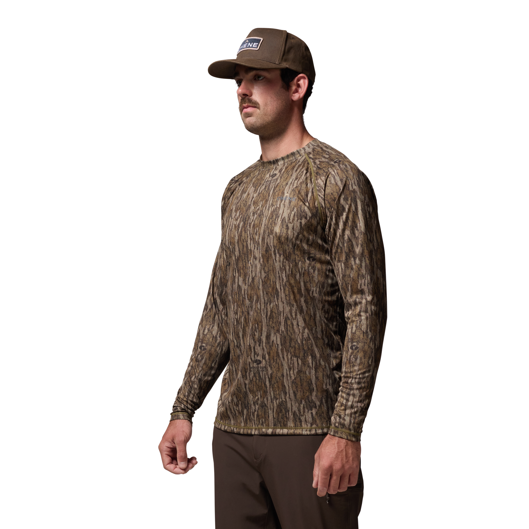 Vale 105 Synthetic Crew L/S in Mossy Oak Original Treestand, on model #mossy_oak_bottomland