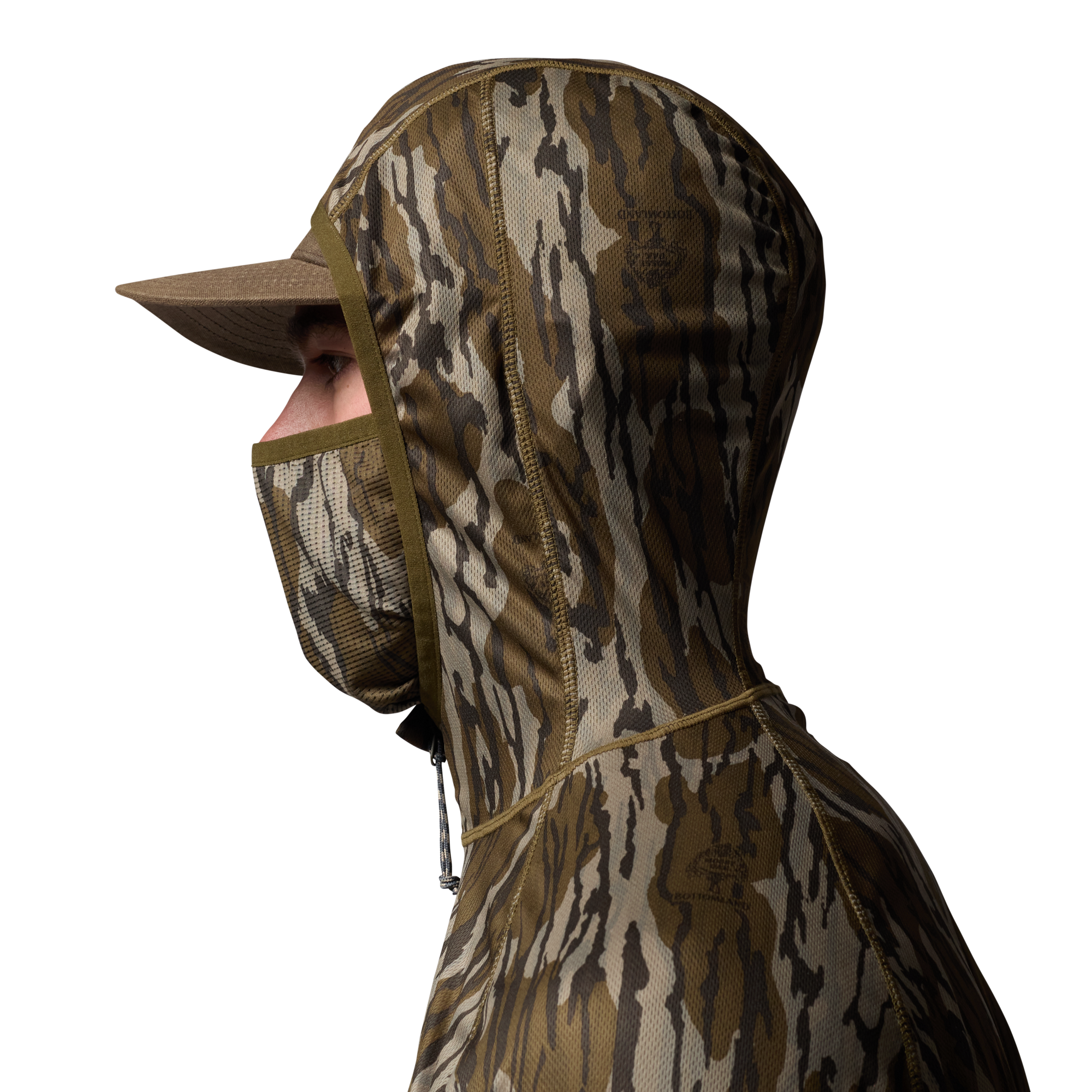 Vale 105 Synthetic Hoodie in Mossy Oak Original Bottomland, on model #mossy_oak_original_bottomland
