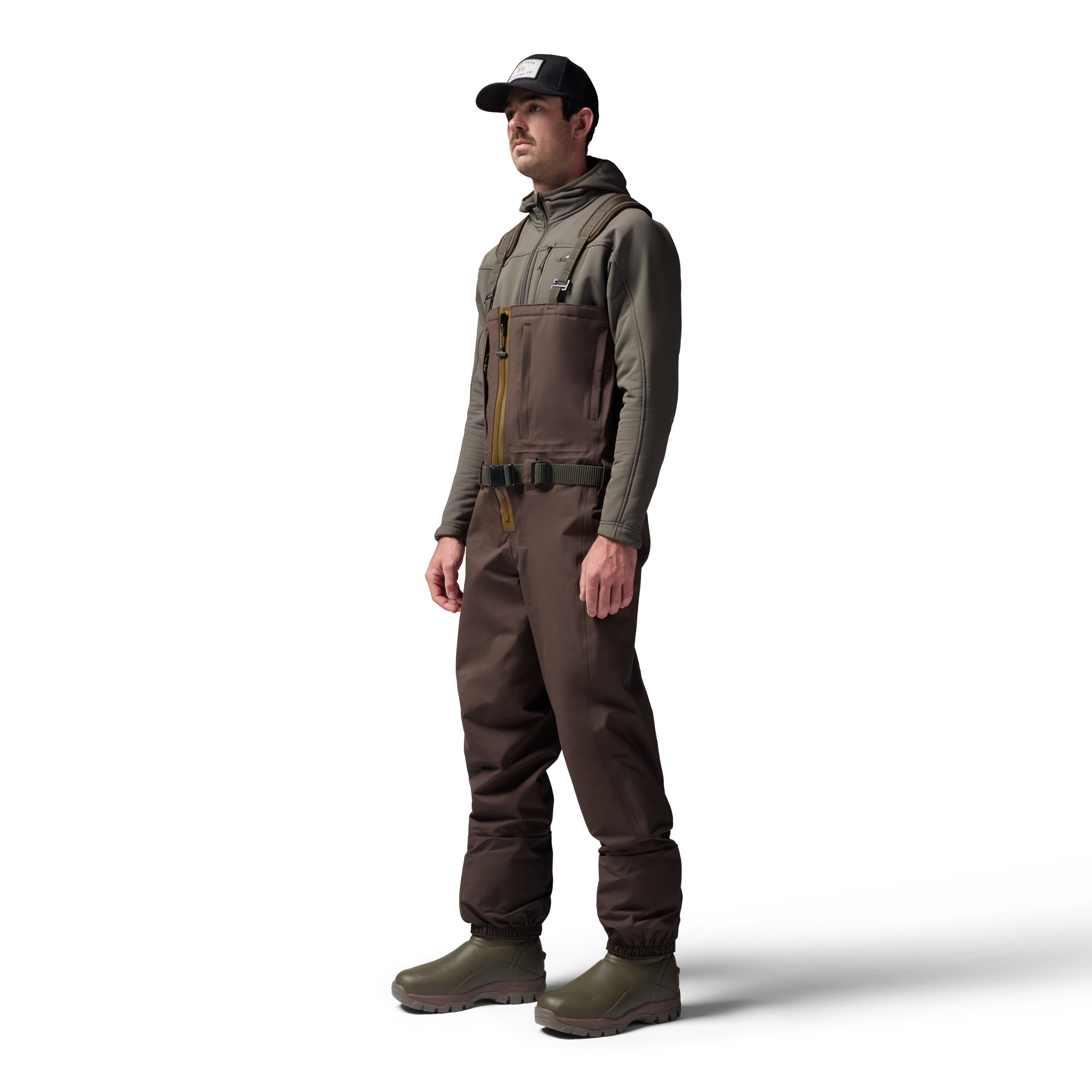 Brown 2S Wader in Brown, on model #brown