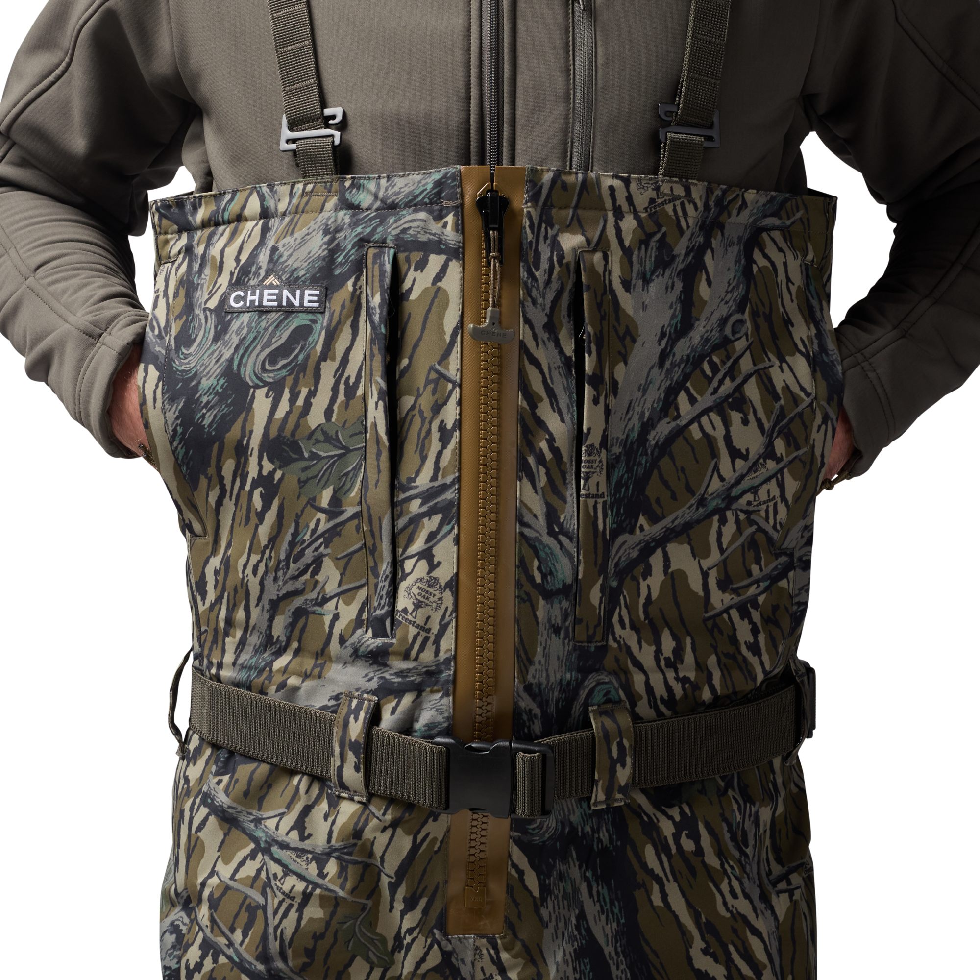 Mossy Oak Original Treestand 2S Wader in Mossy Oak Original Treestand, on model #mossy_oak_original_treestand