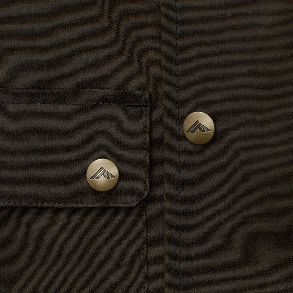 Founder's Reserve Waxed Wading Jacket in Dark Olive, fabric detail #dark_olive