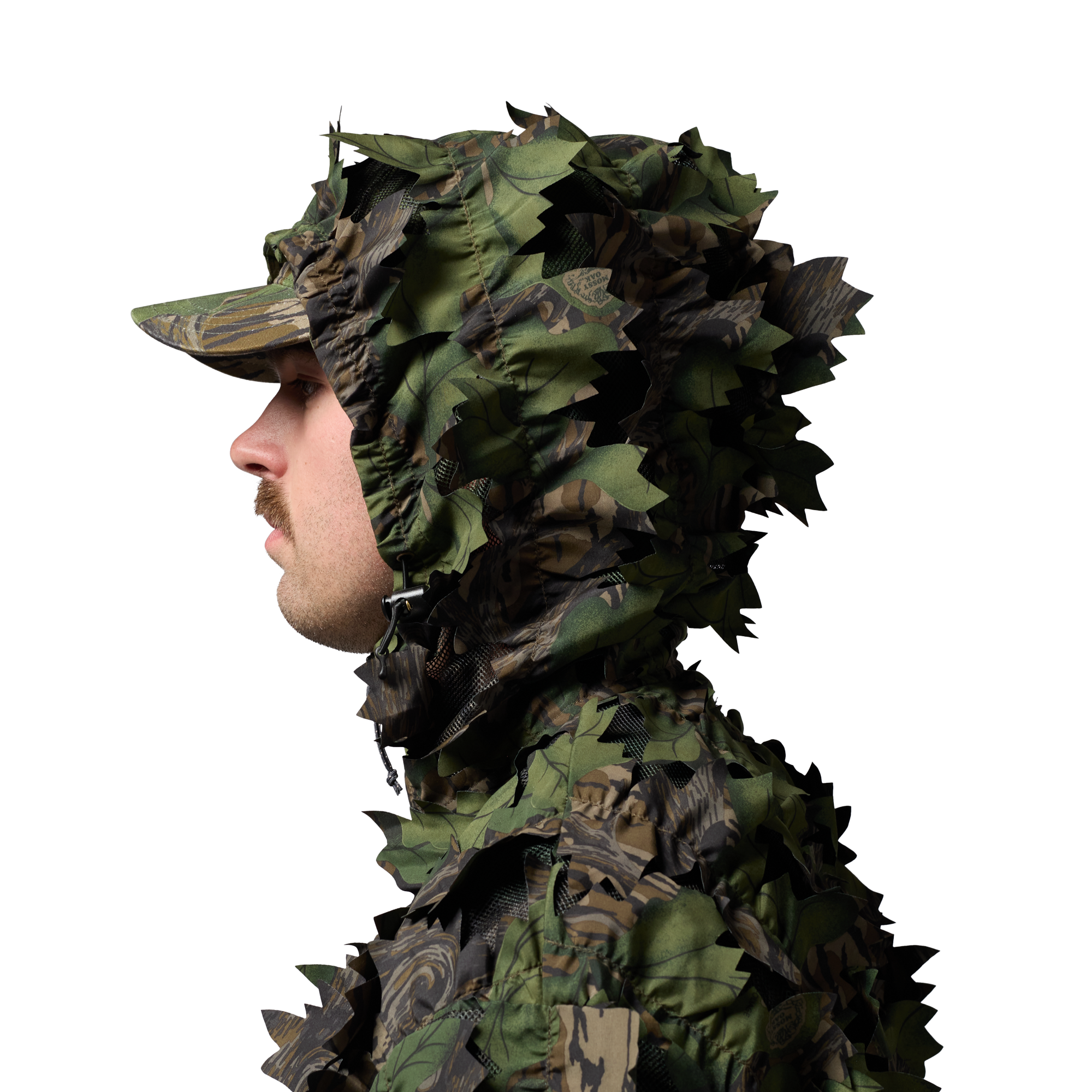 Deception Leafy Jacket in Mossy Oak Full Foliage, on model #mossy_oak_full_foliage