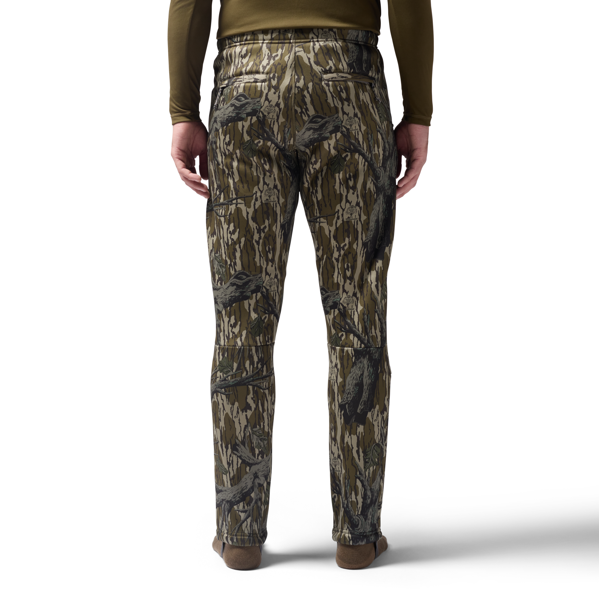 Sherpa Fleece Wader Pant in Mossy Oak Original Treestand, on model #mossy_oak_original_treestand