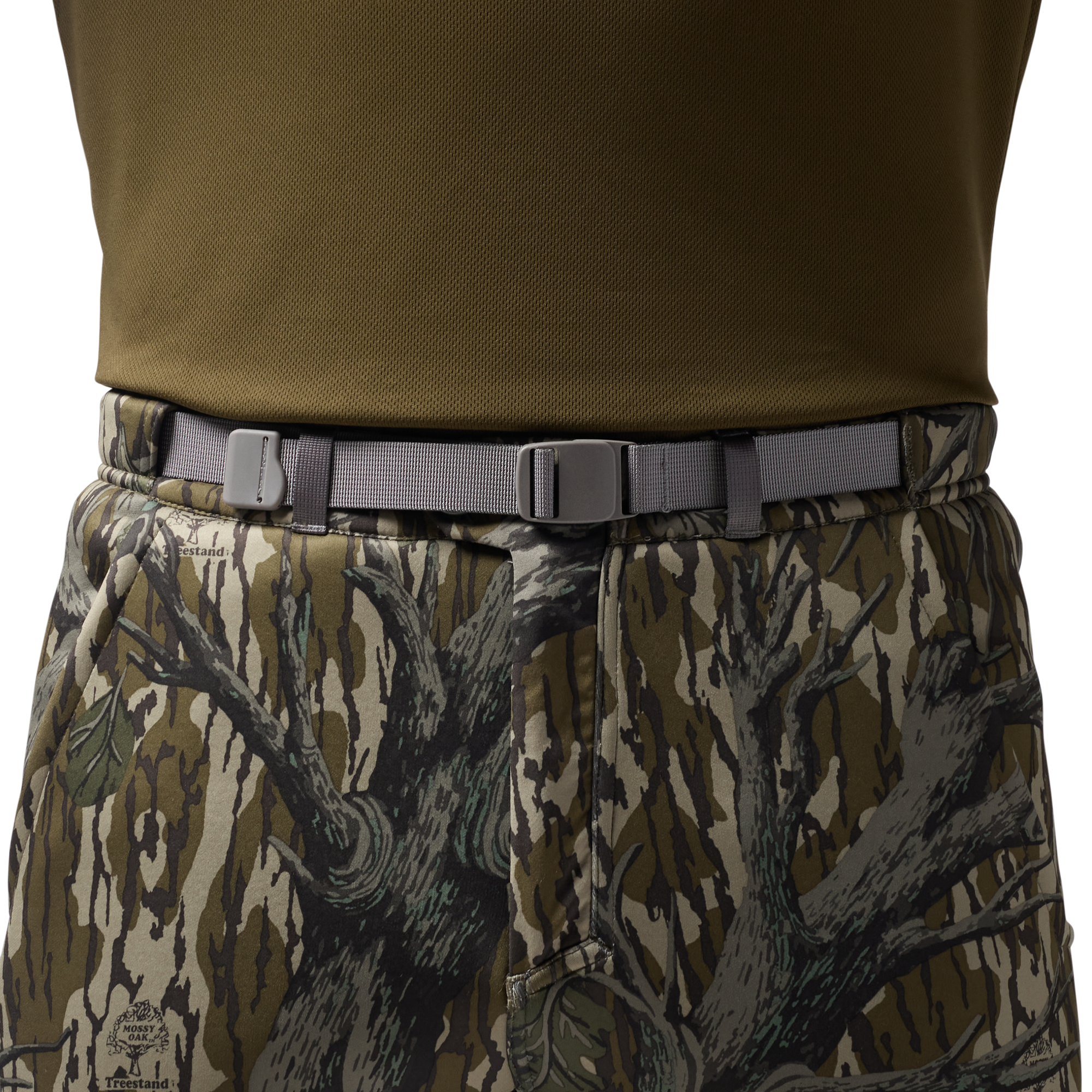Sherpa Fleece Wader Pant in Mossy Oak Original Treestand, on model #mossy_oak_original_treestand