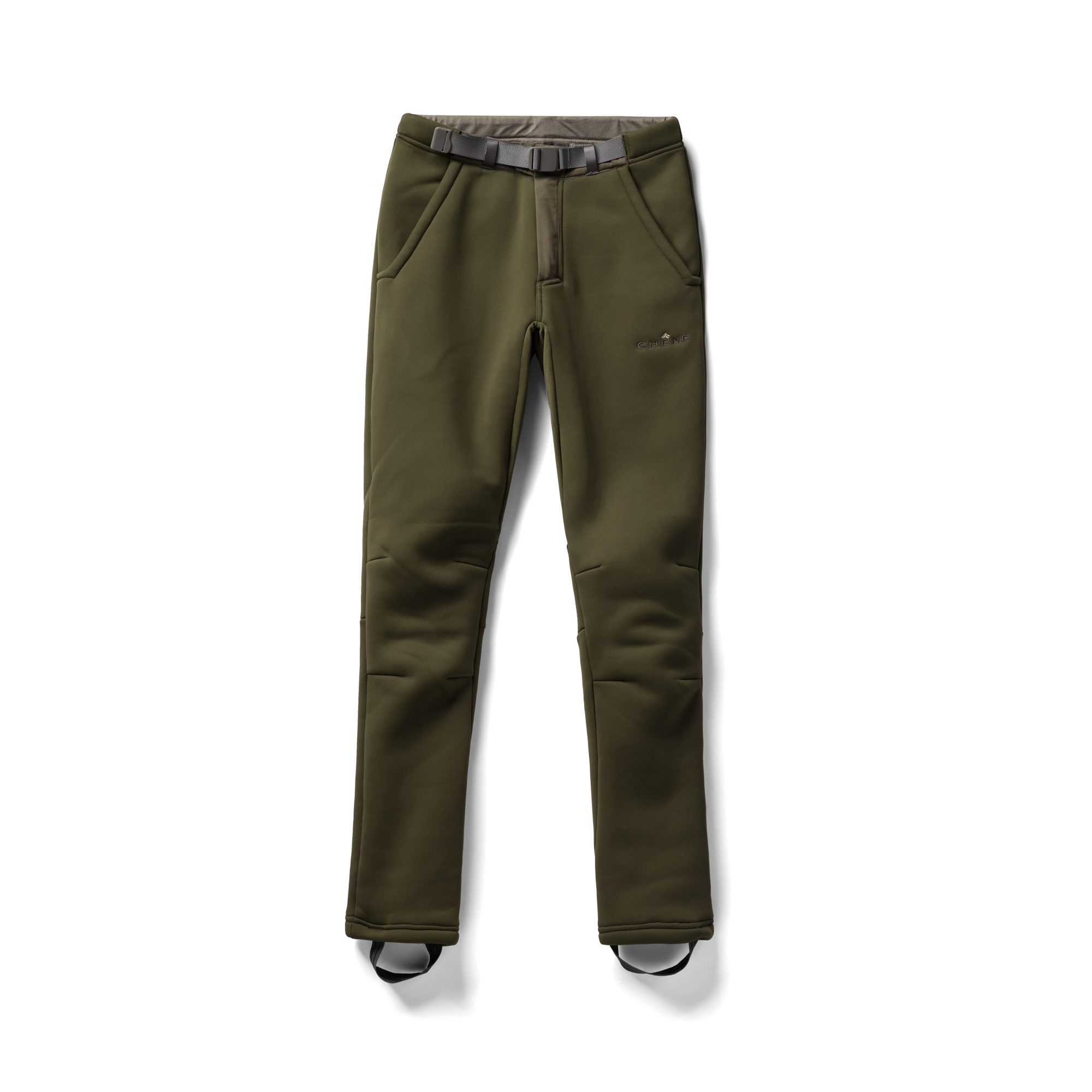 Sherpa Fleece Wader Pant in Olive, flat lay #olive