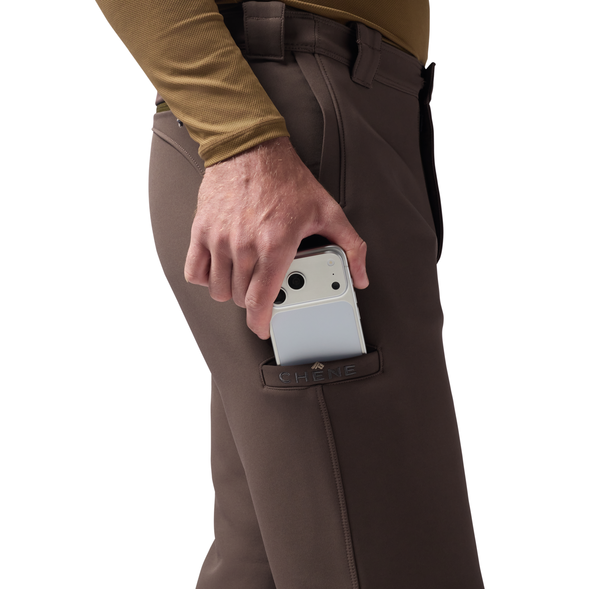 Bonded Fleece Field Pant in Brown, on model #brown