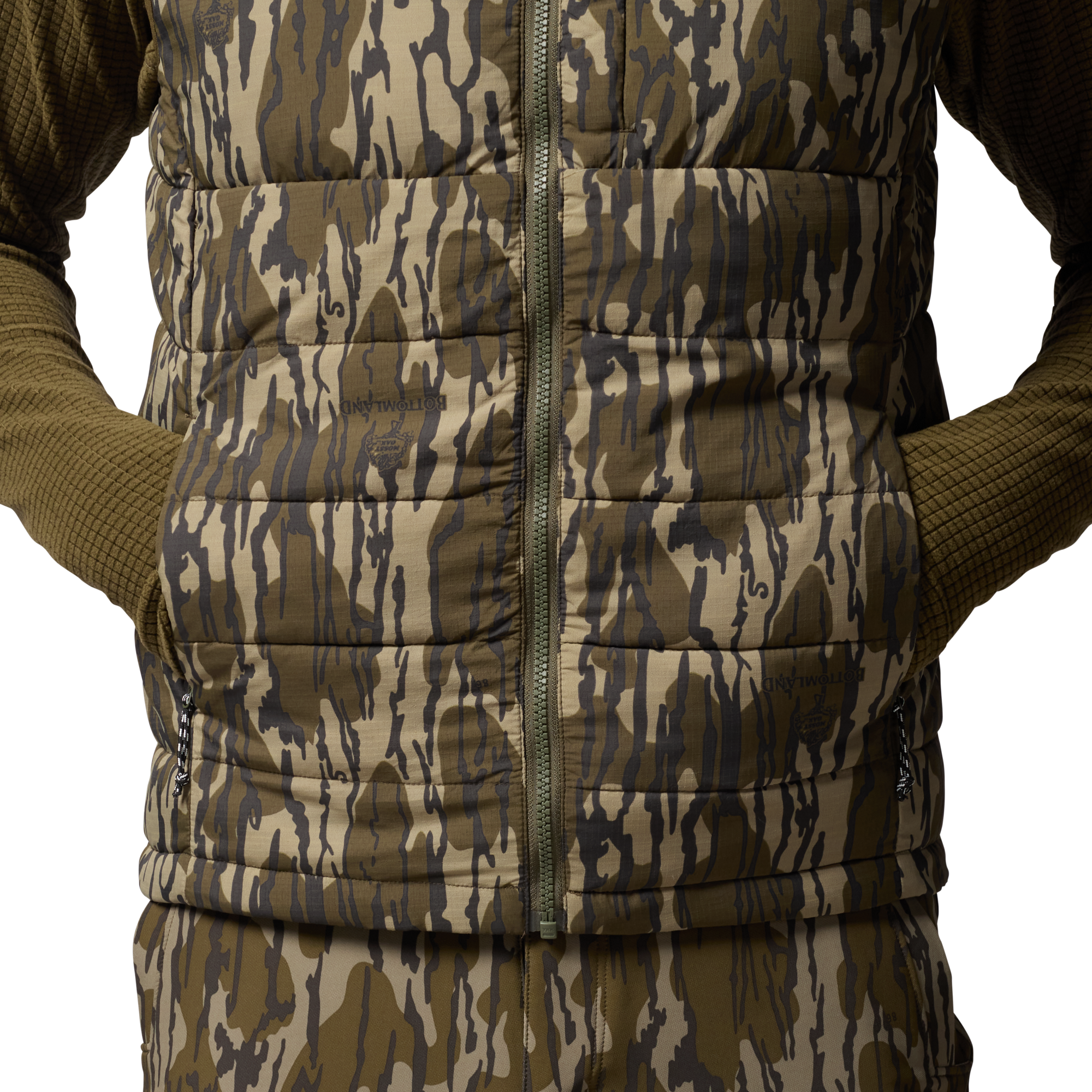Flyweigh Vest in Mossy Oak Original Bottomland, on model #mossy_oak_original_bottomland