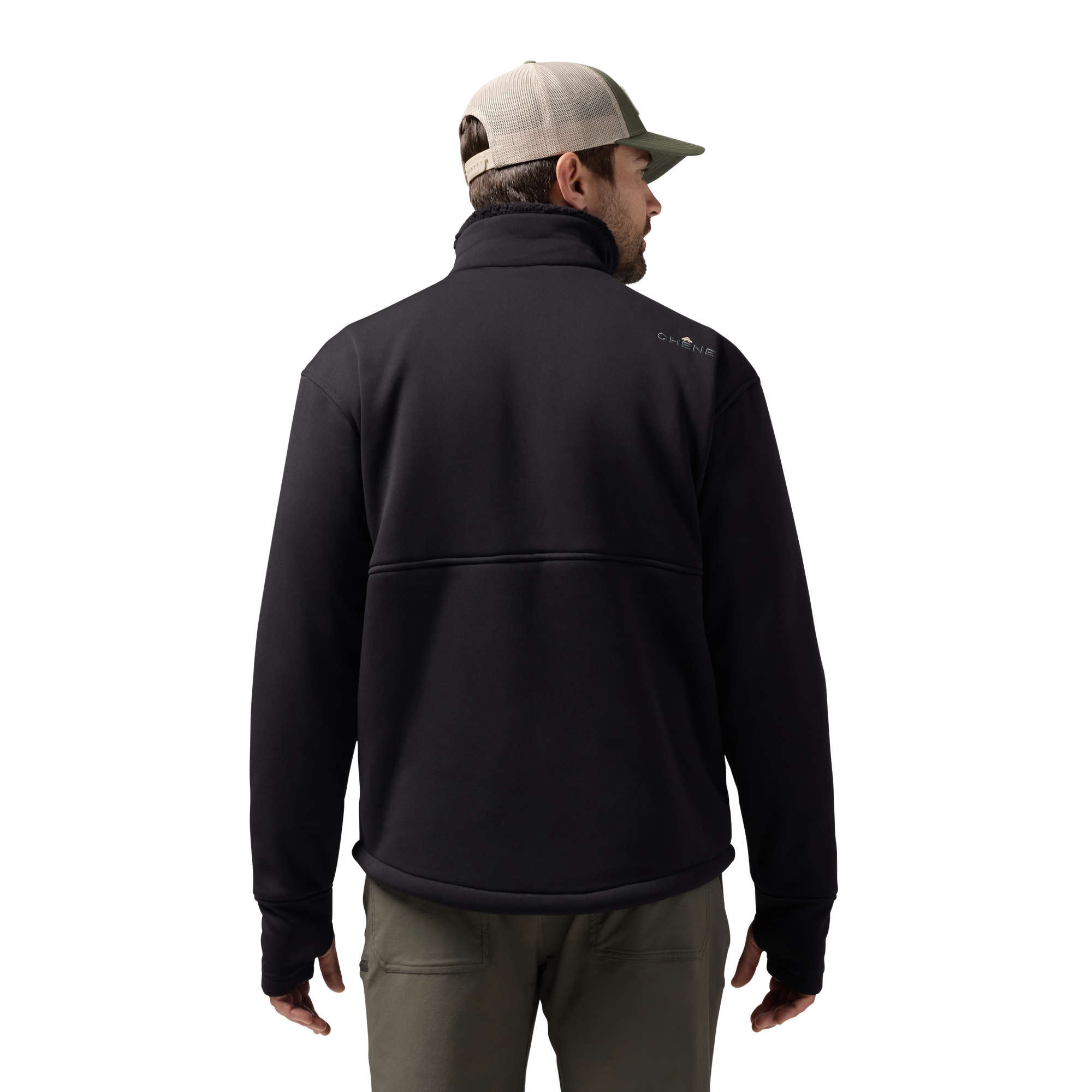 Over/Under Jacket in Black, on model #black