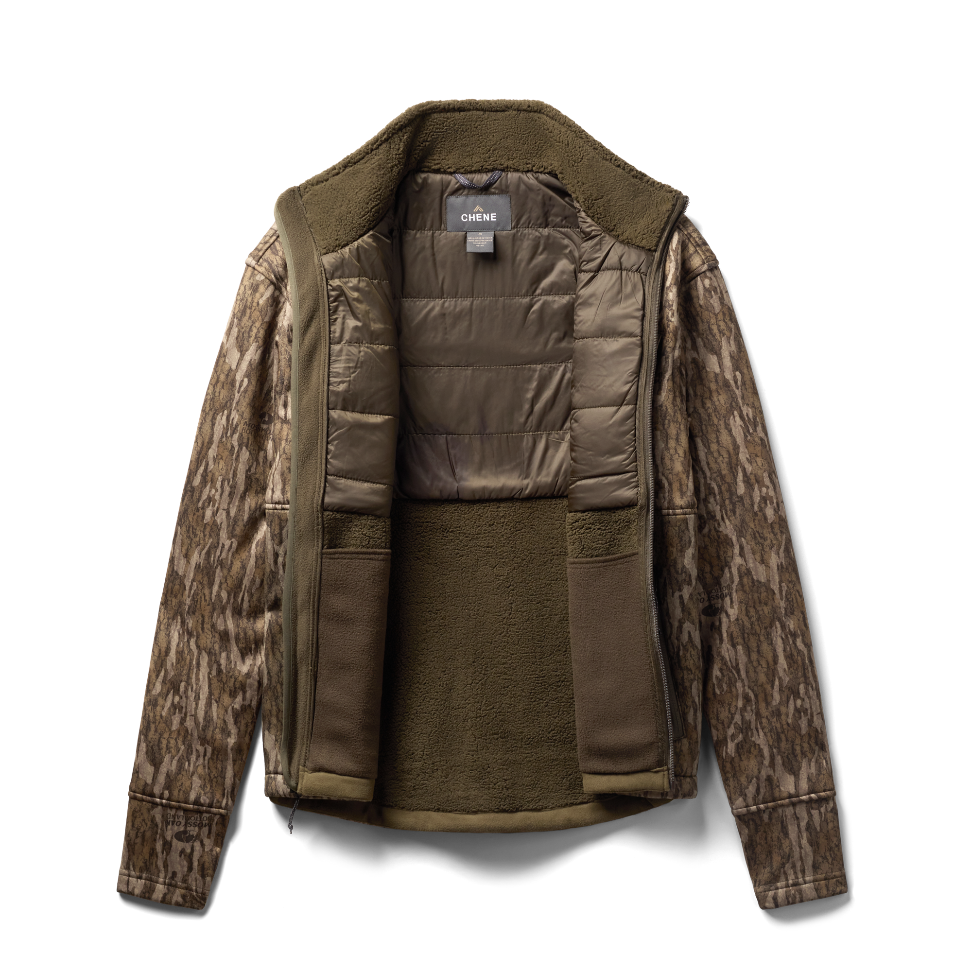 Over/Under Jacket in Mossy Oak Bottomland, flat lay #mossy_oak_bottomland
