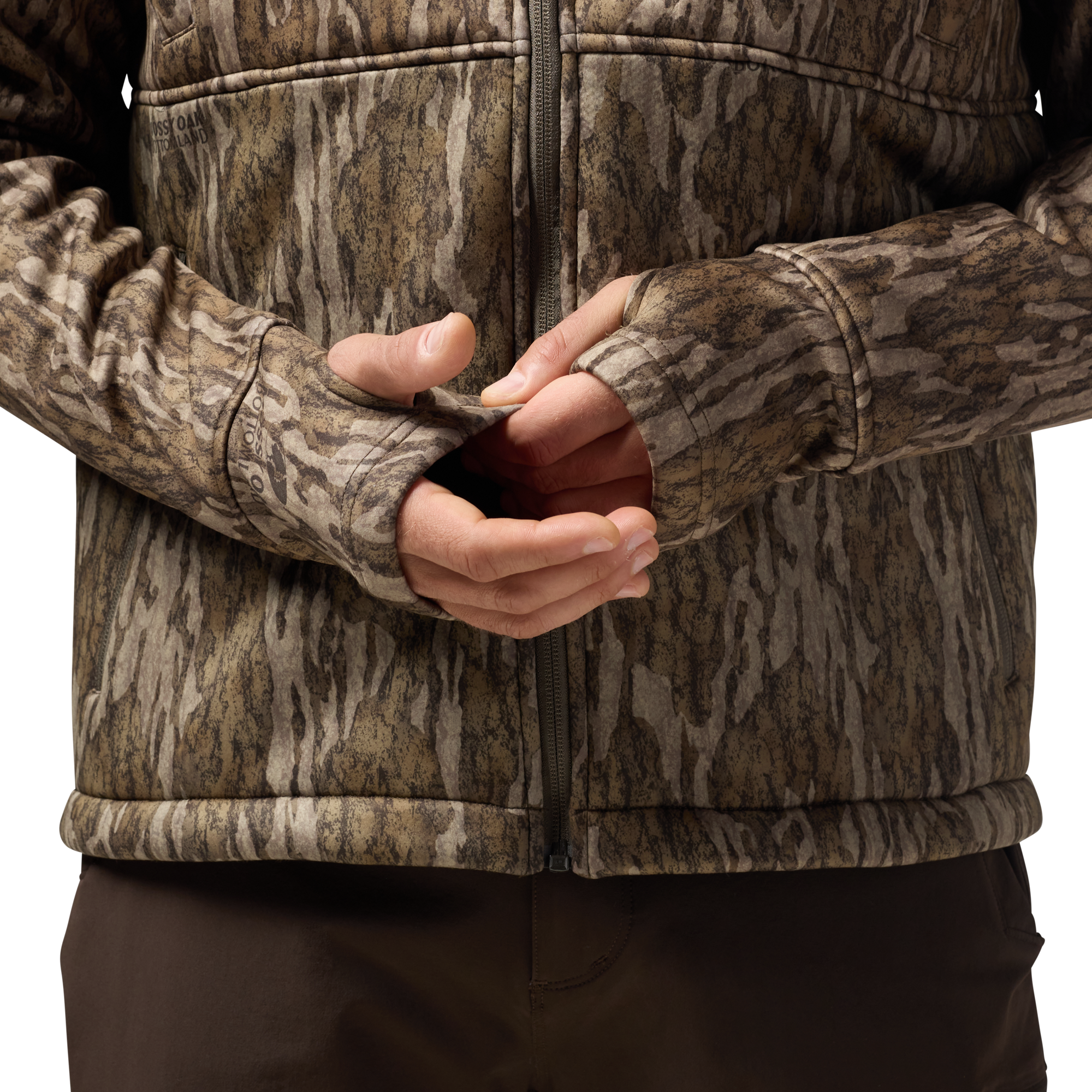 Over/Under Jacket in Mossy Oak Bottomland, on model #mossy_oak_bottomland