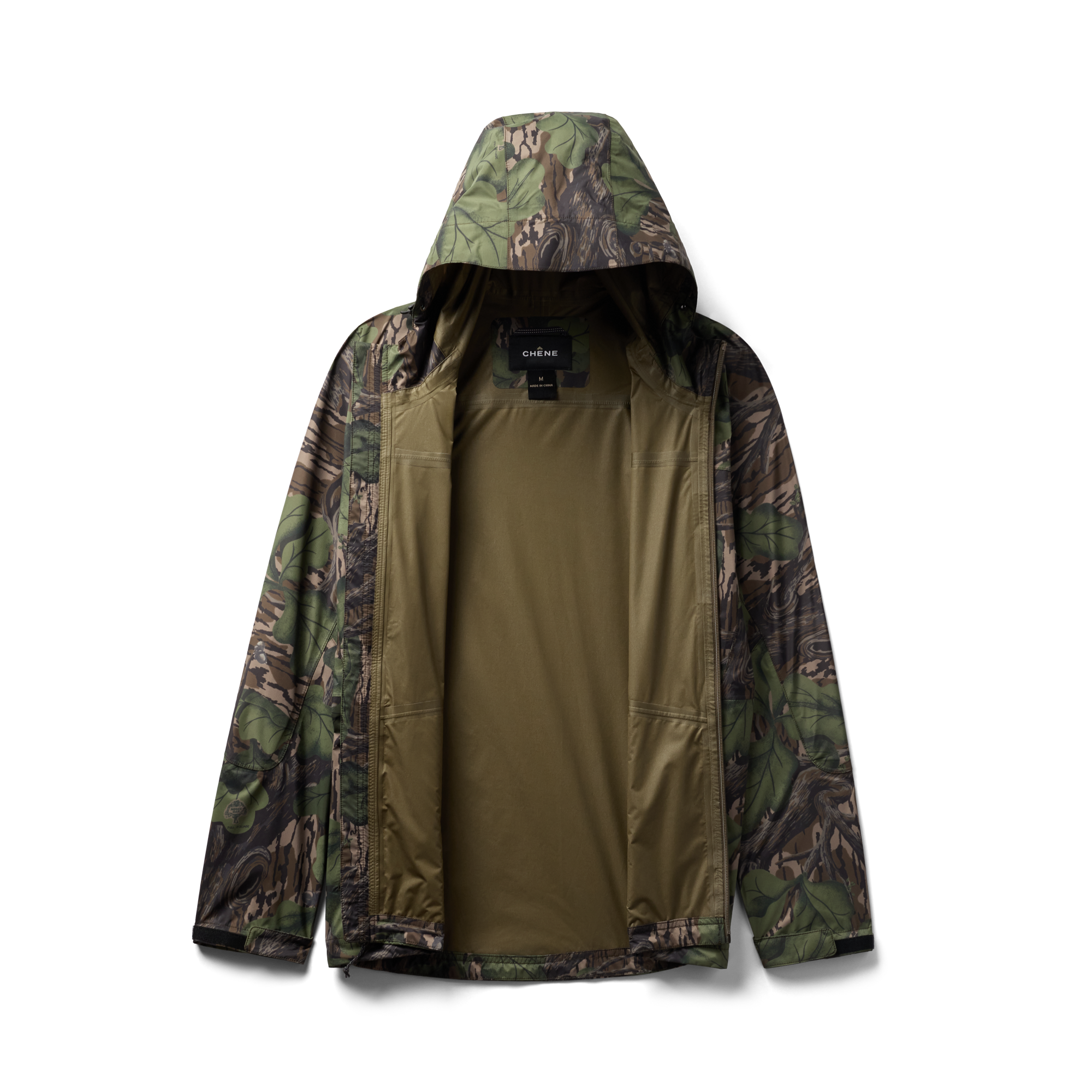 Hydro-Lok Velo Rain Jacket in Mossy Oak Full Foliage, flat lay #mossy_oak_full_foliage