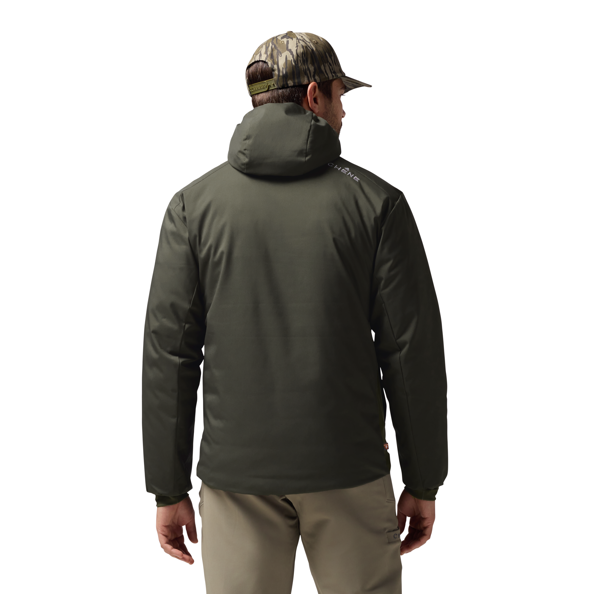 Flyweigh Jacket in Cypress, on model #cypress