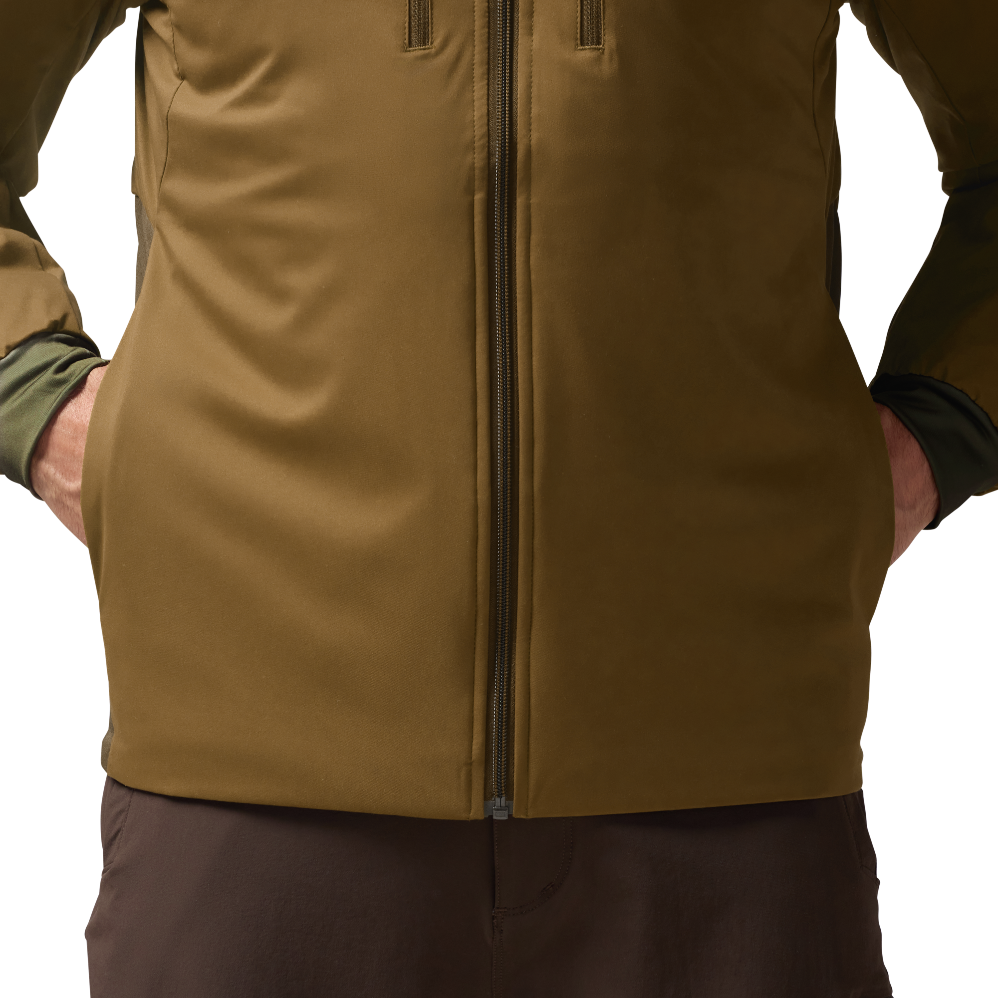 Flyweigh Jacket in Field Tan, on model #field_tan
