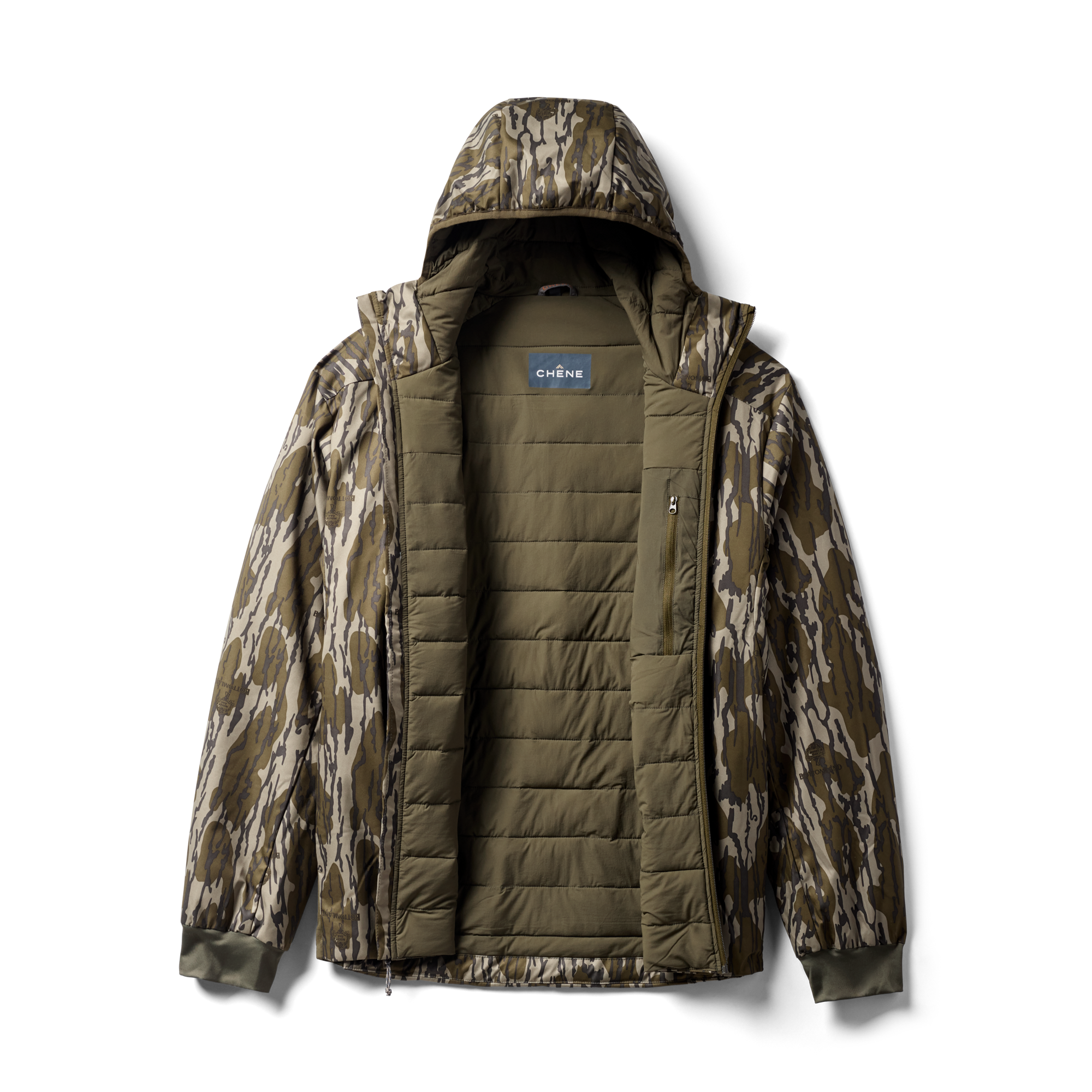 Flyweigh Jacket in Mossy Oak Original Bottomland, flat lay #mossy_oak_original_bottomland