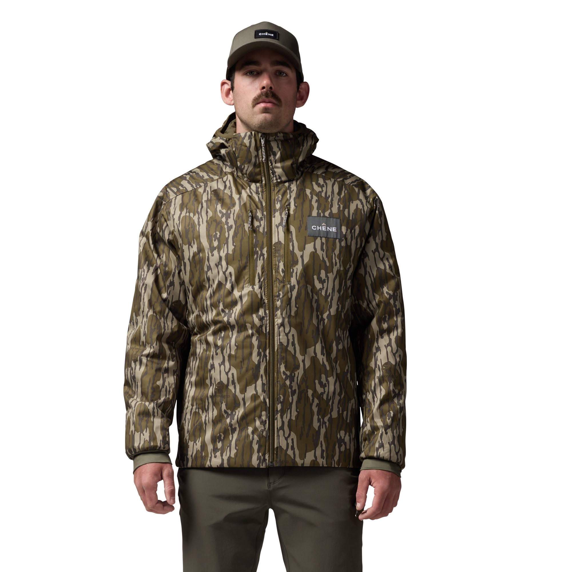 Flyweigh Jacket in Mossy Oak Original Bottomland, on model #mossy_oak_original_bottomland
