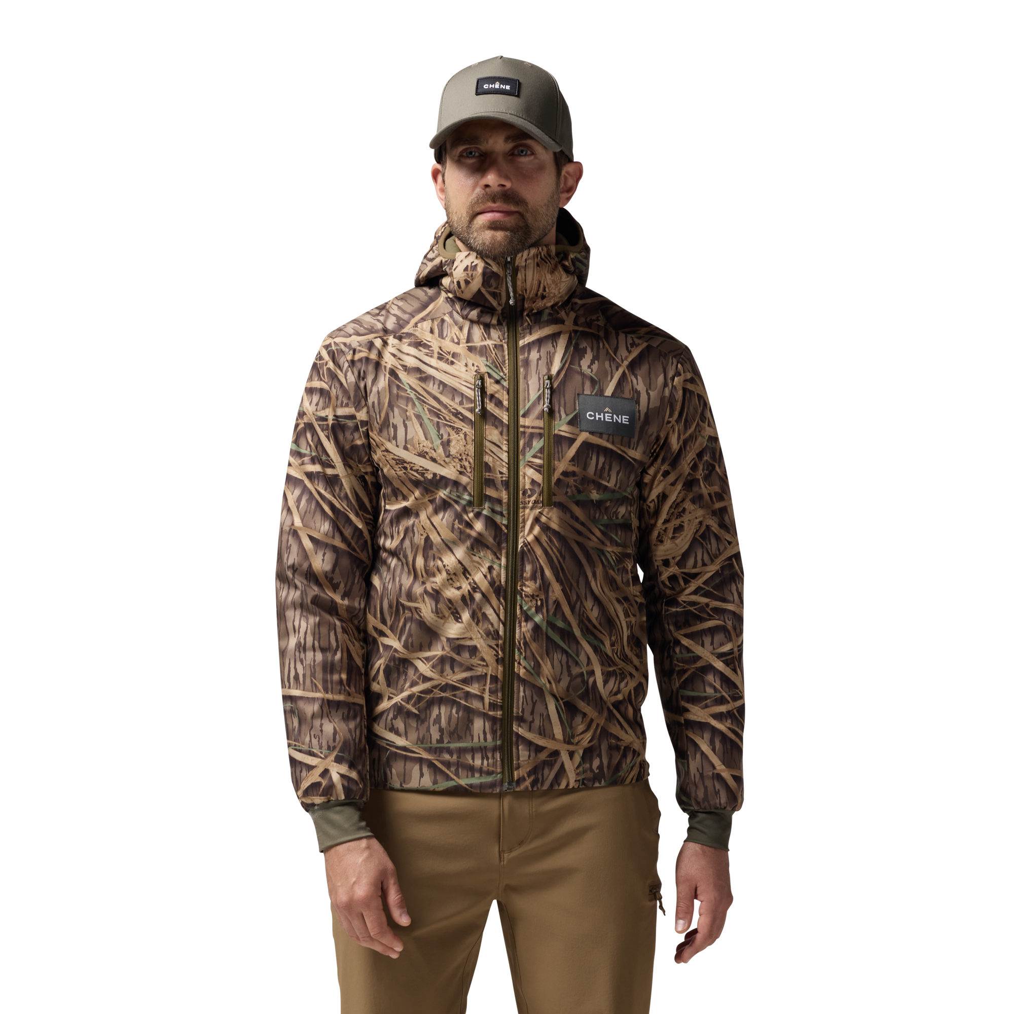 Flyweigh Jacket in Mossy Oak Original Shadow Grass, on model #mossy_oak_original_shadow_grass