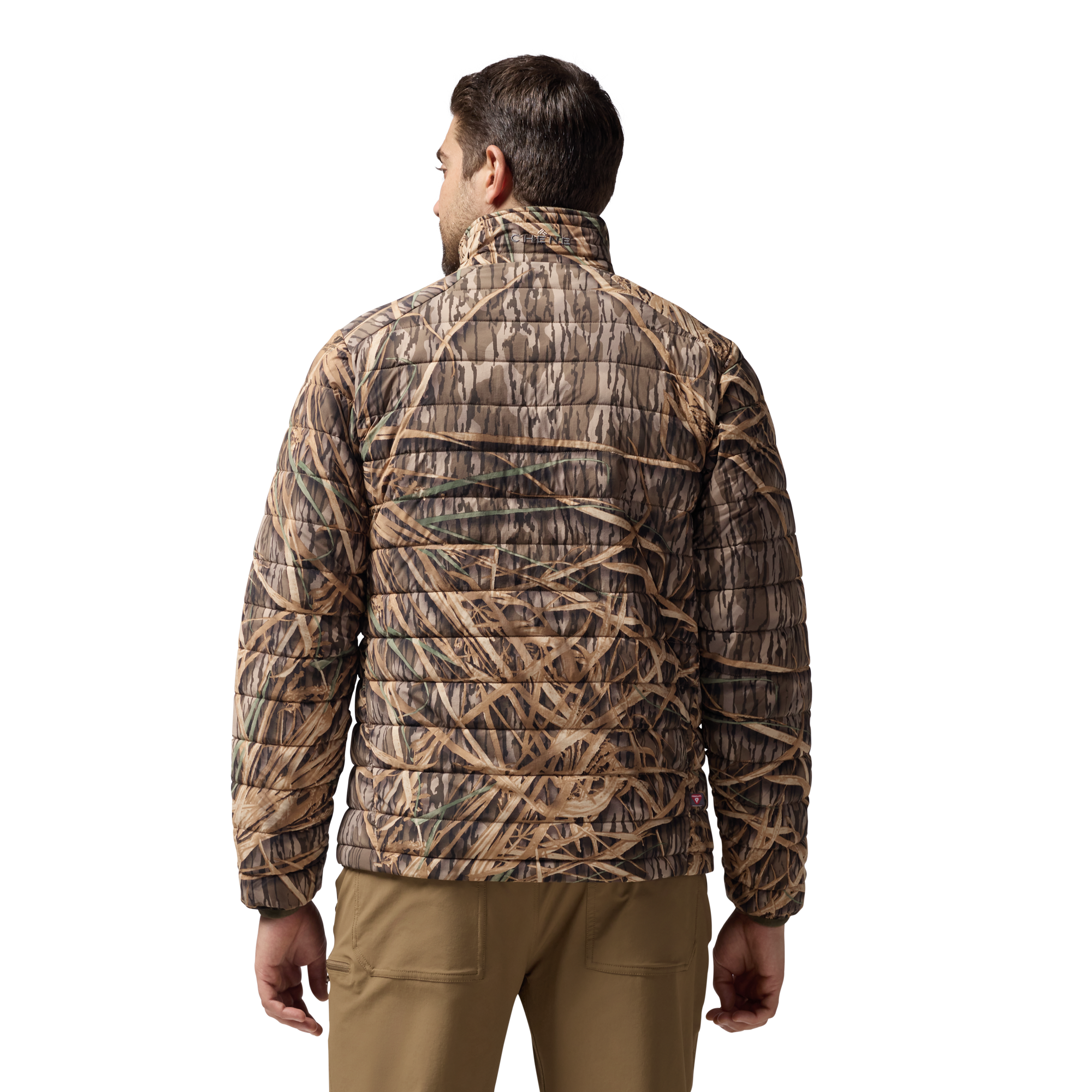 Camp Jacket in Mossy Oak Original Shadow Grass, on model #mossy_oak_original_shadow_grass