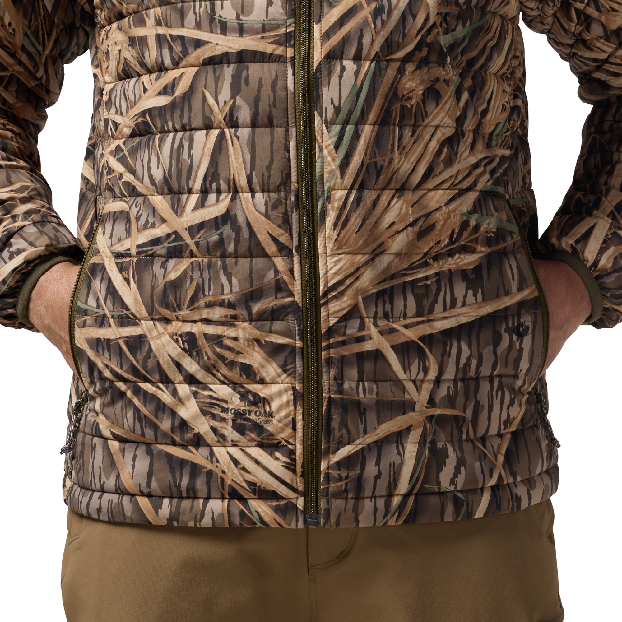 Camp Jacket in Mossy Oak Original Shadow Grass, on model #mossy_oak_original_shadow_grass