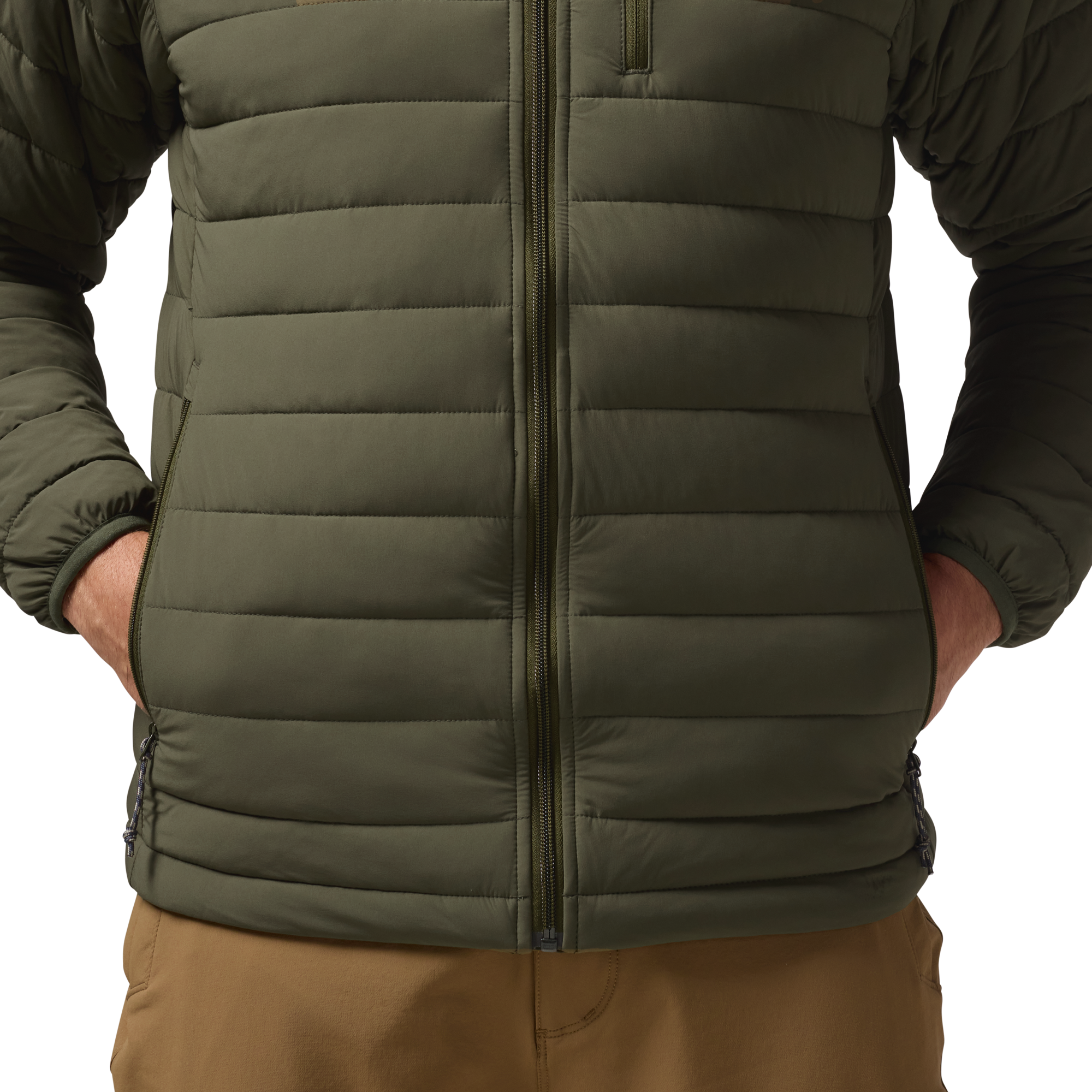 Camp Jacket in Olive, on model #olive