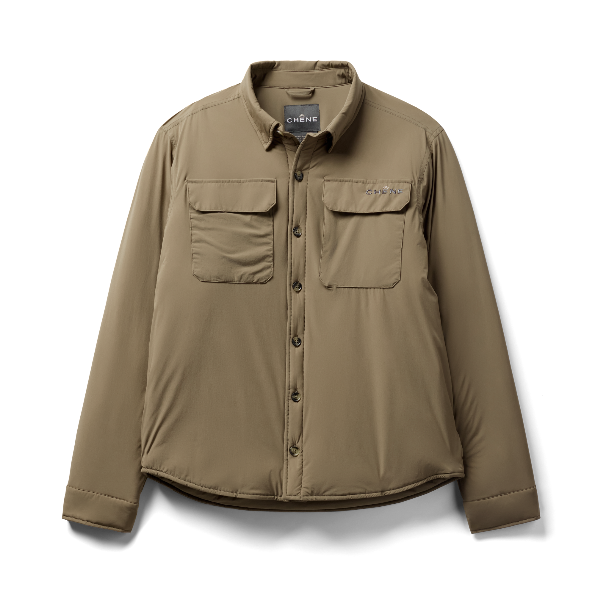 Flyweigh Jac-Shirt in Oak, flat lay #oak