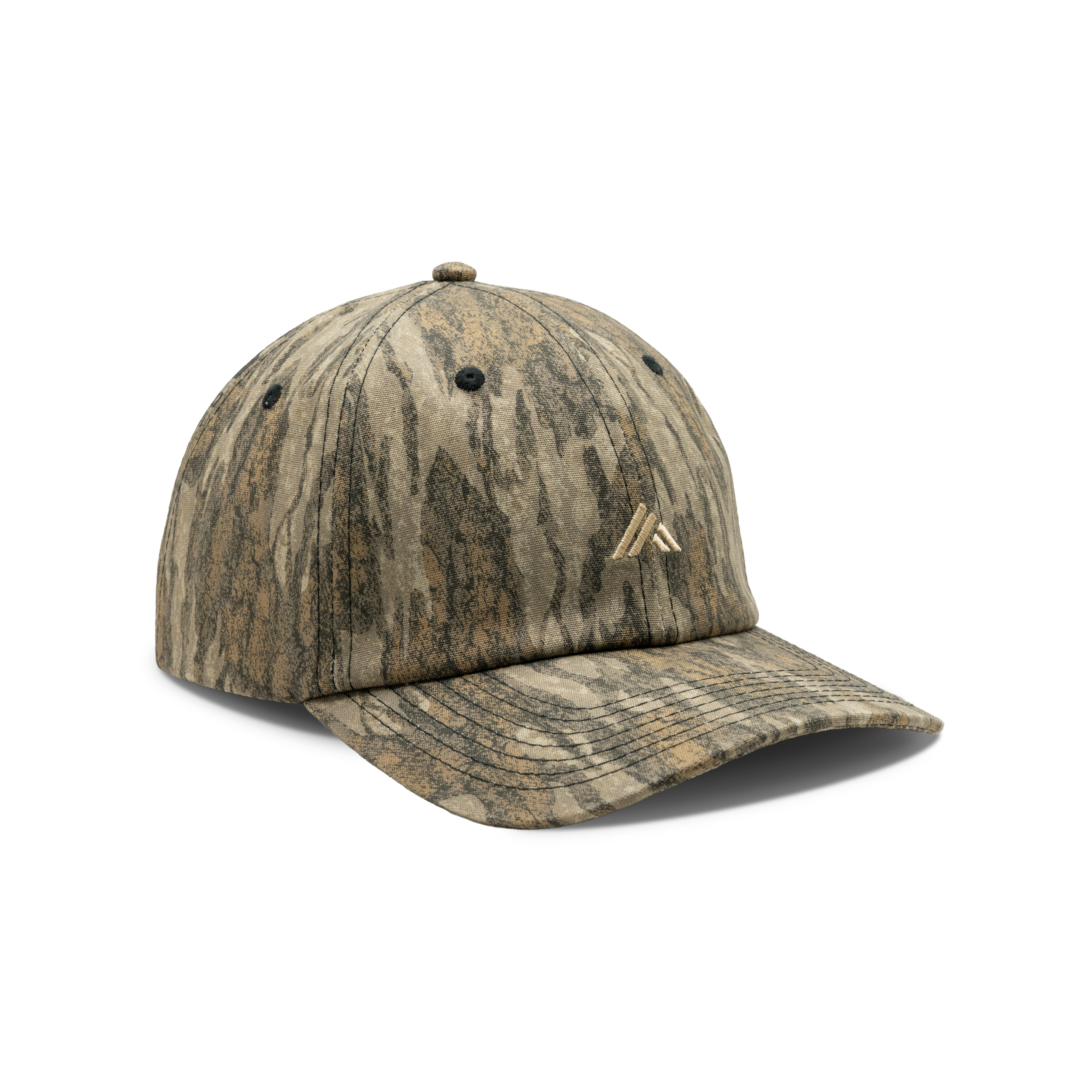 Patch Logo Cotton Camo Cap in Mossy Oak Bottomland, front view #mossy_oak_bottomland