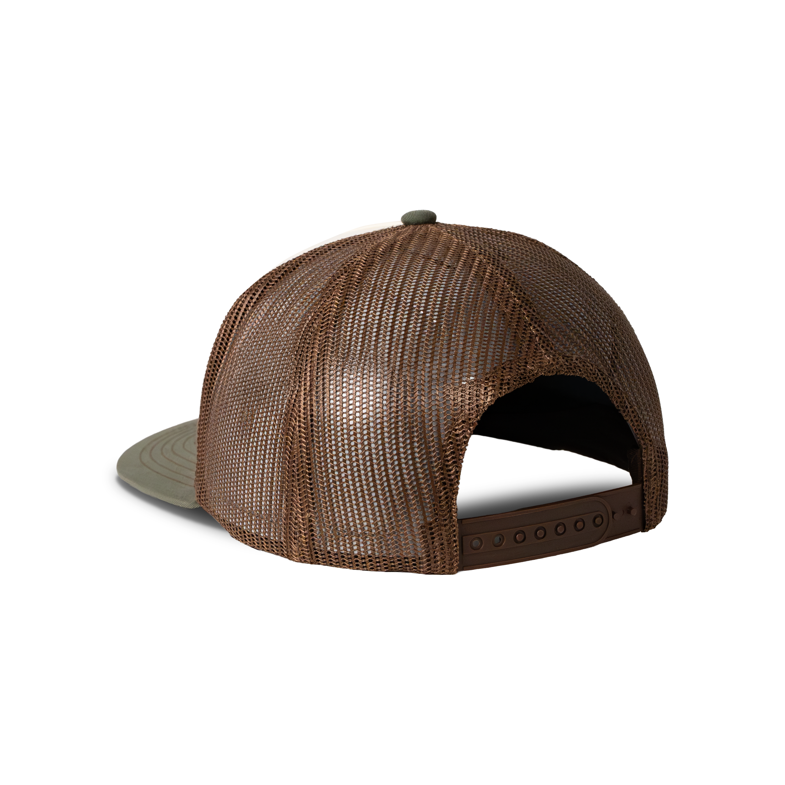Back view of Natural and Loden colored hat with Chêne Logo #natural_/_loden