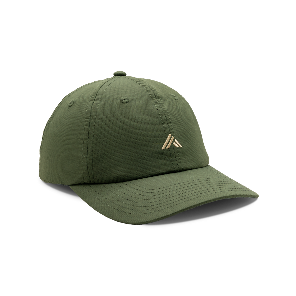 6-Panel Performance Diacritic Hat in Olive, front view #olive