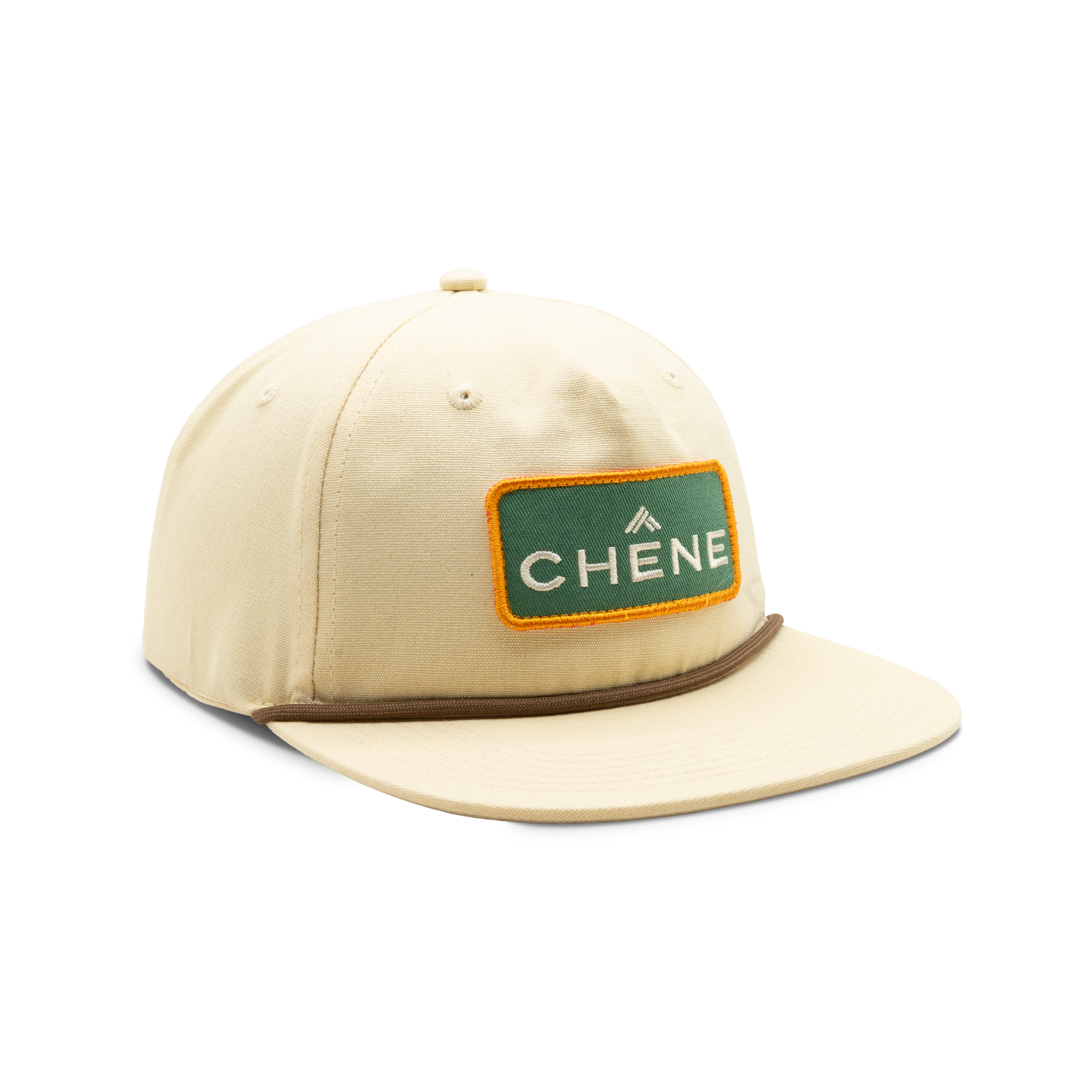 Rope Patch Cap in Cream, front view #cream