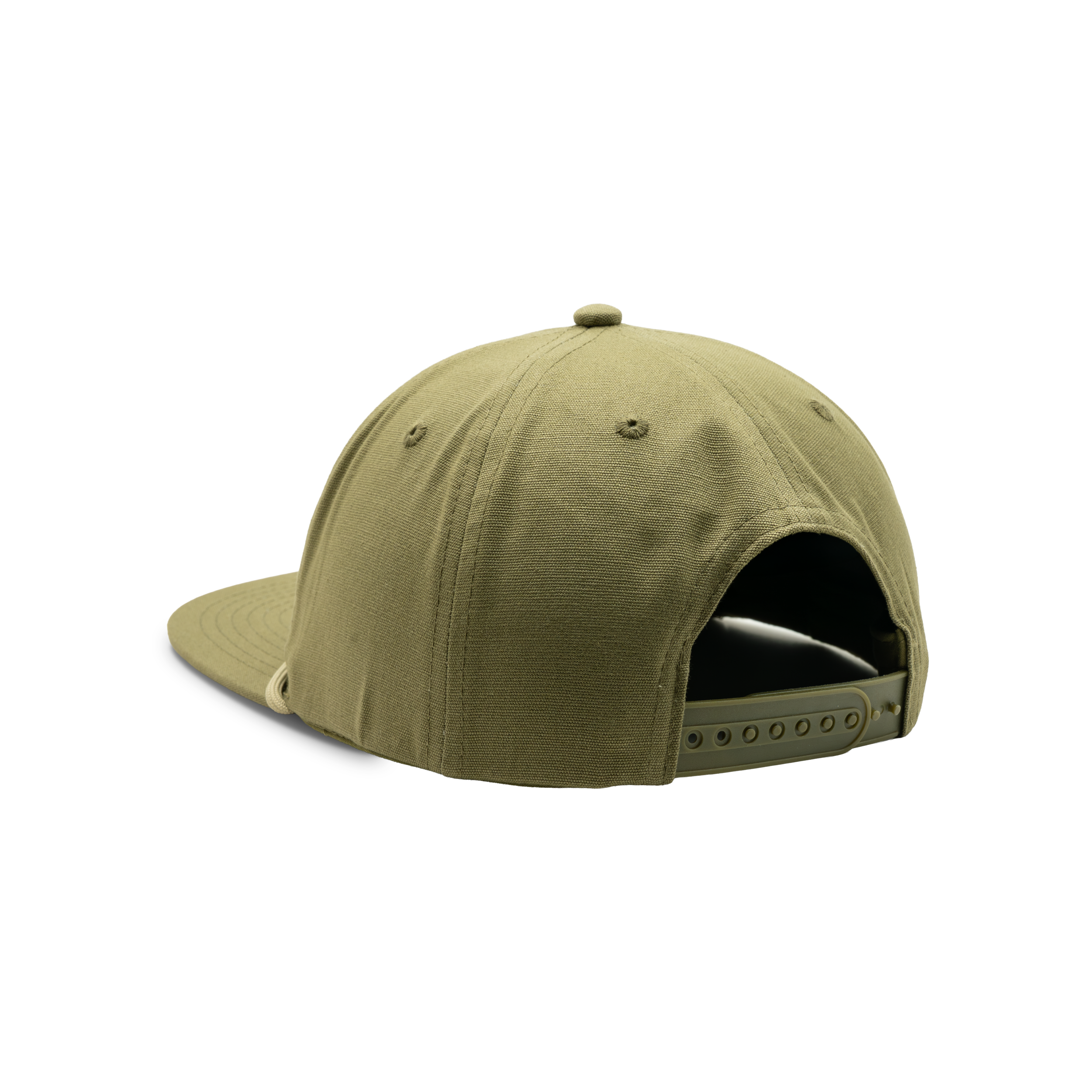 Rope Patch Cap in Olive, back view #olive