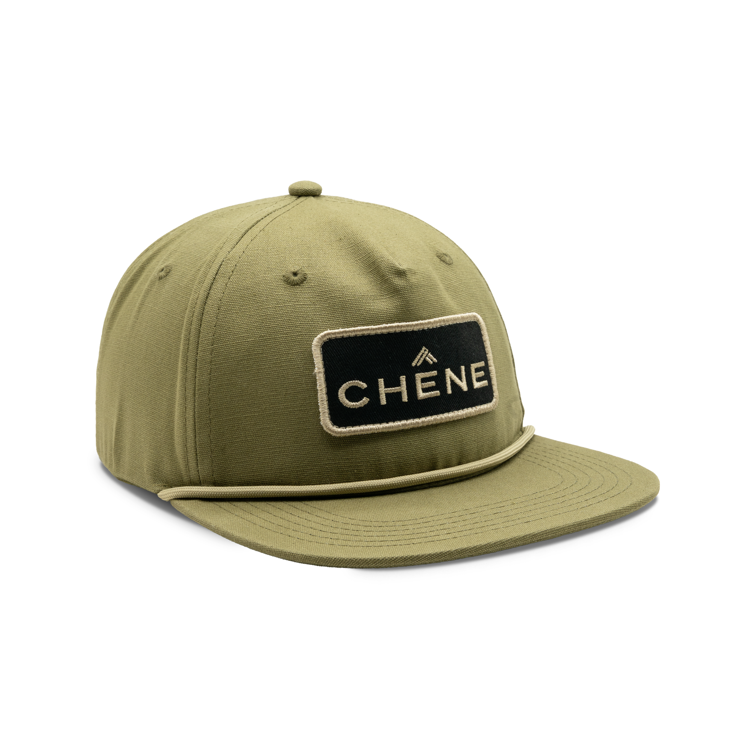 Rope Patch Cap in Olive, front view #olive