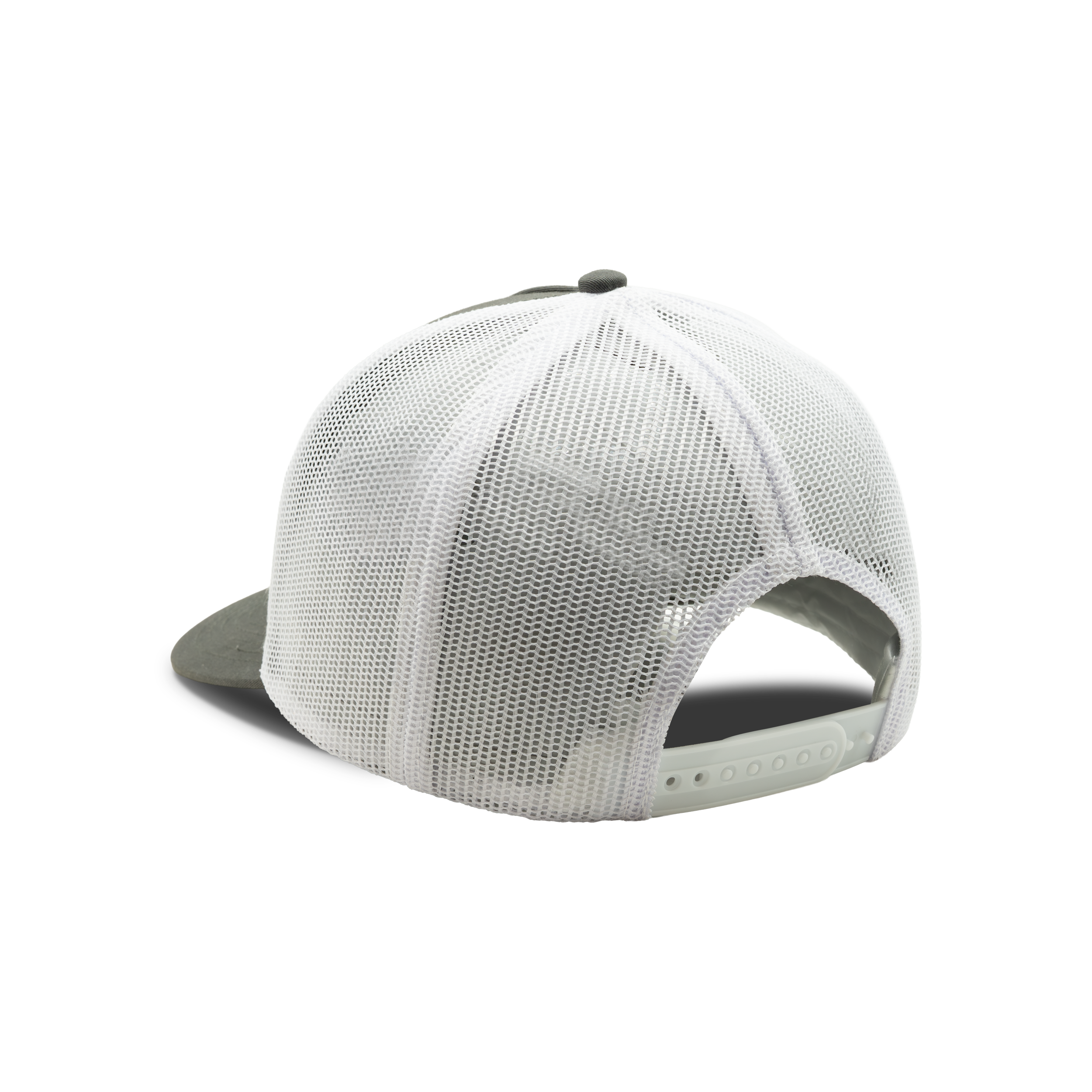 5-Panel Logo Patch Cap in Charcoal / White, back view #charcoal_/_white