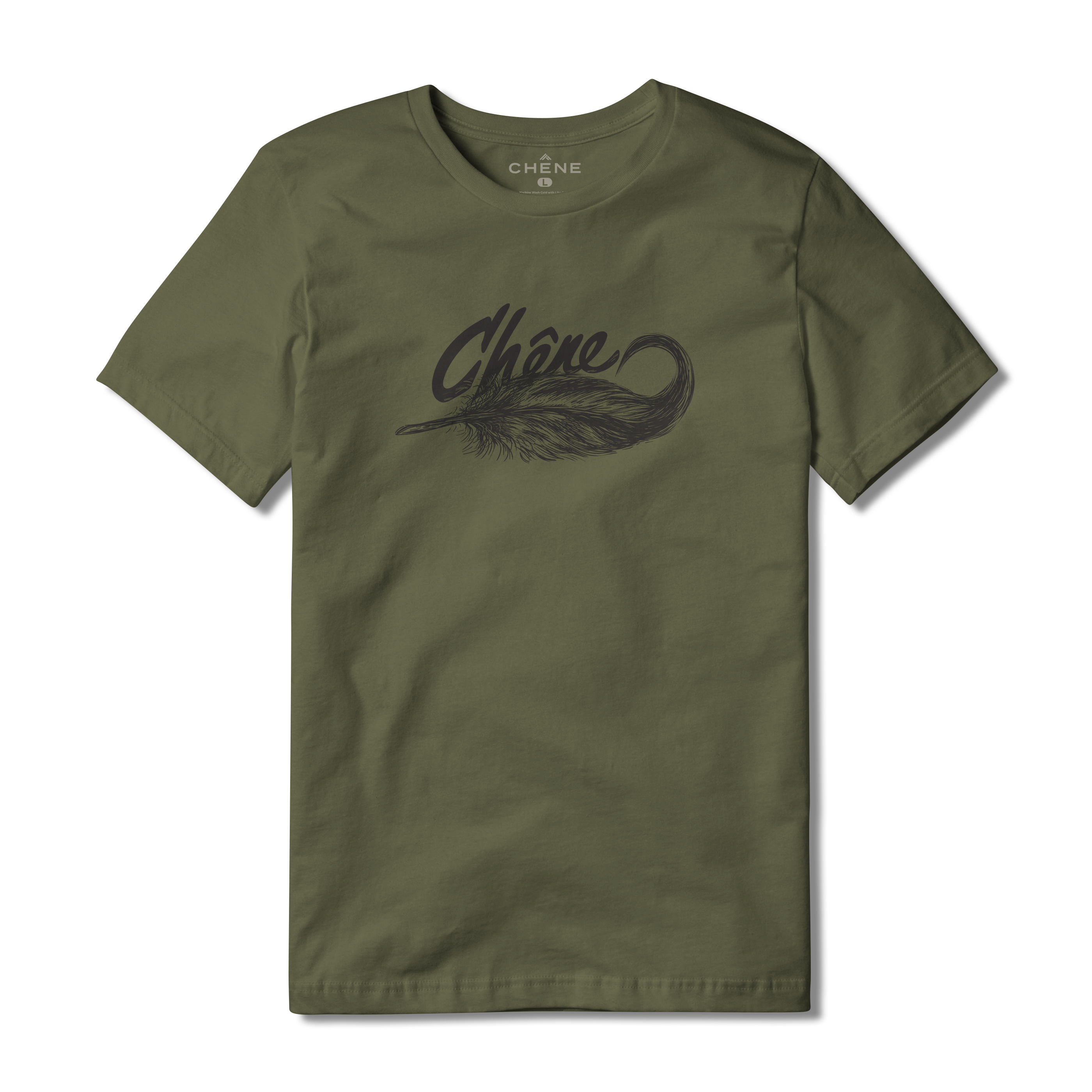 Mallard Curl Tee S/S in Olive, front view #olive