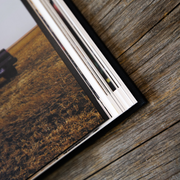 a book on a wood surface