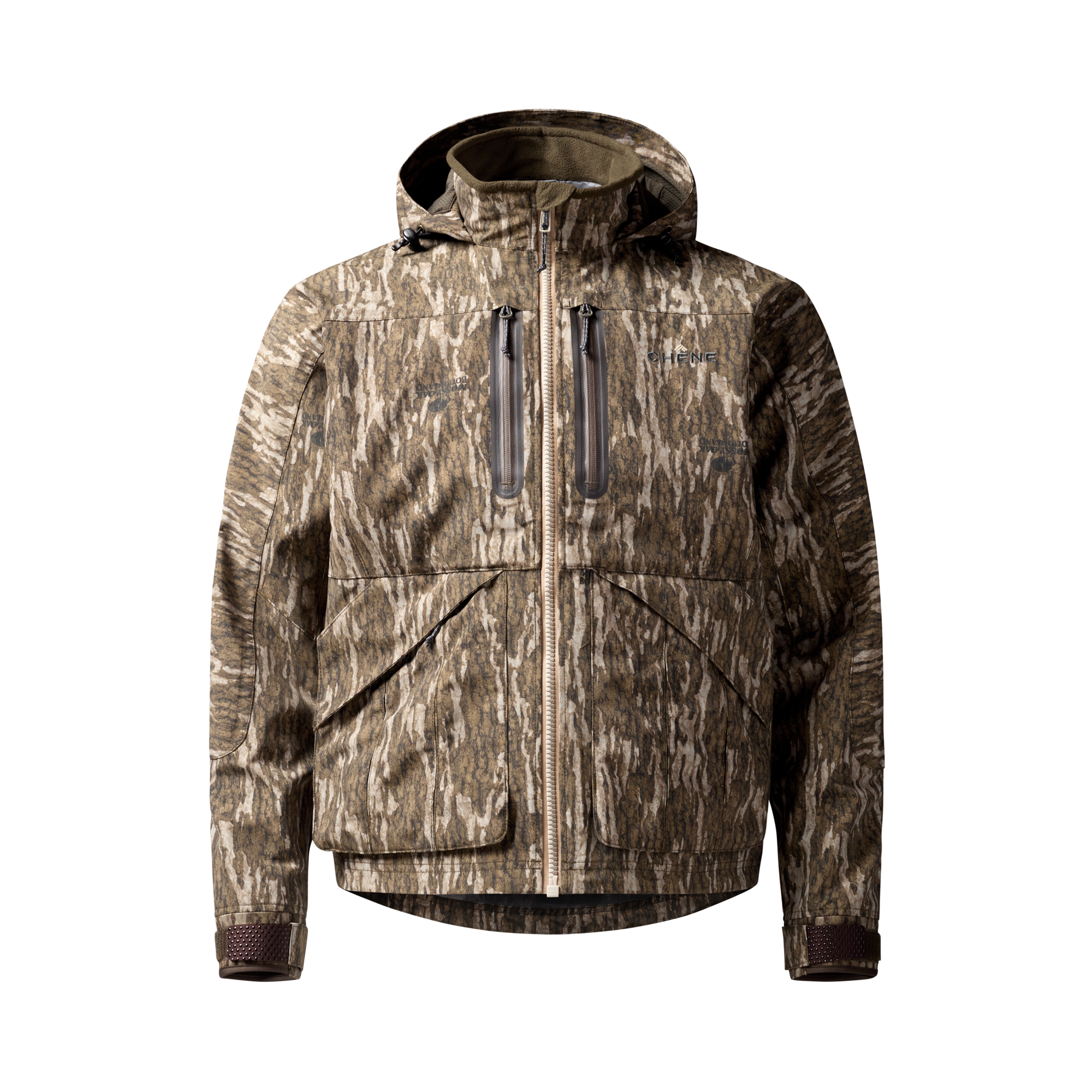 Hydro-Lok Shell Jacket in Mossy Oak Bottomland, front view #mossy_oak_bottomland