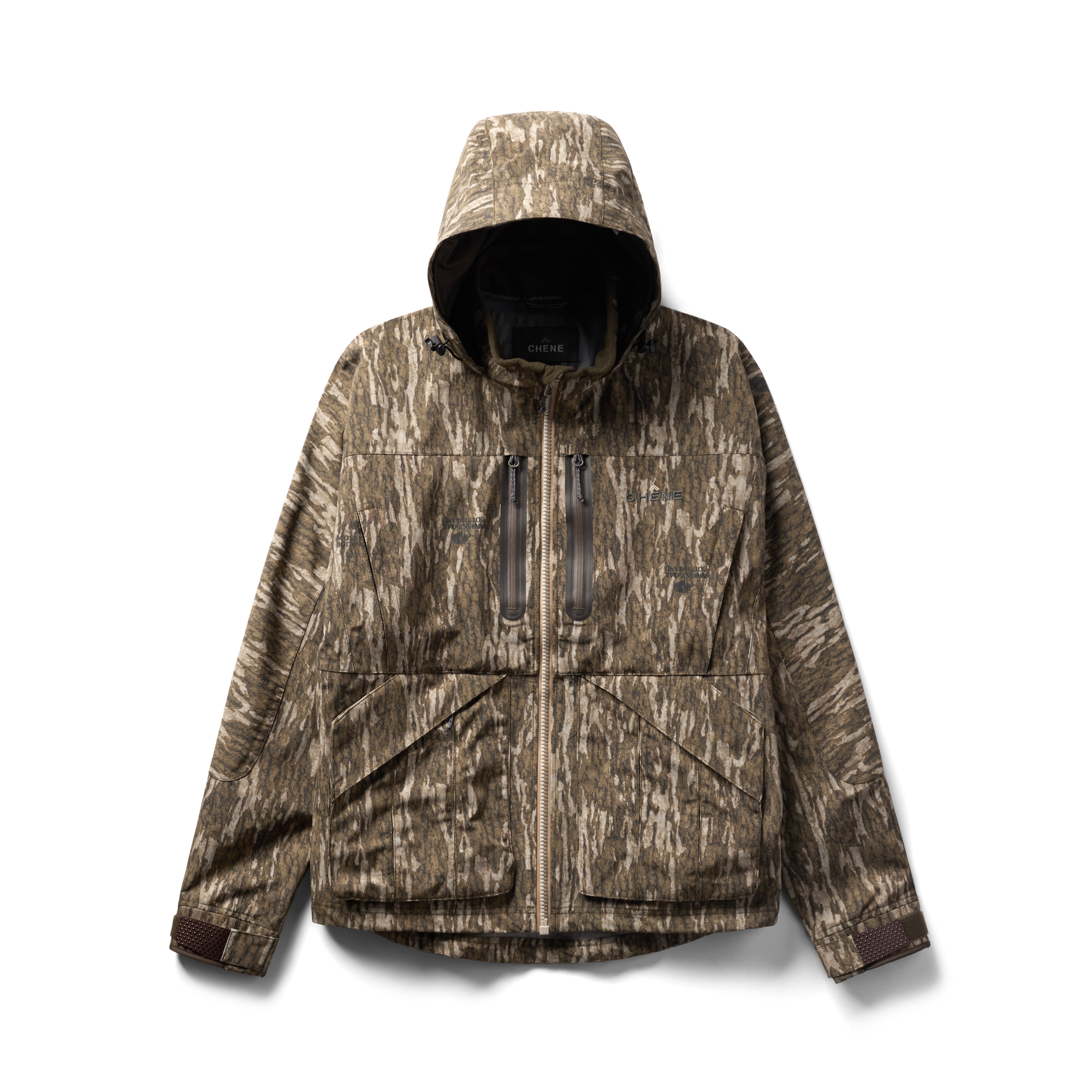 Hydro-Lok Shell Jacket in Mossy Oak Bottomland, flat lay #mossy_oak_bottomland