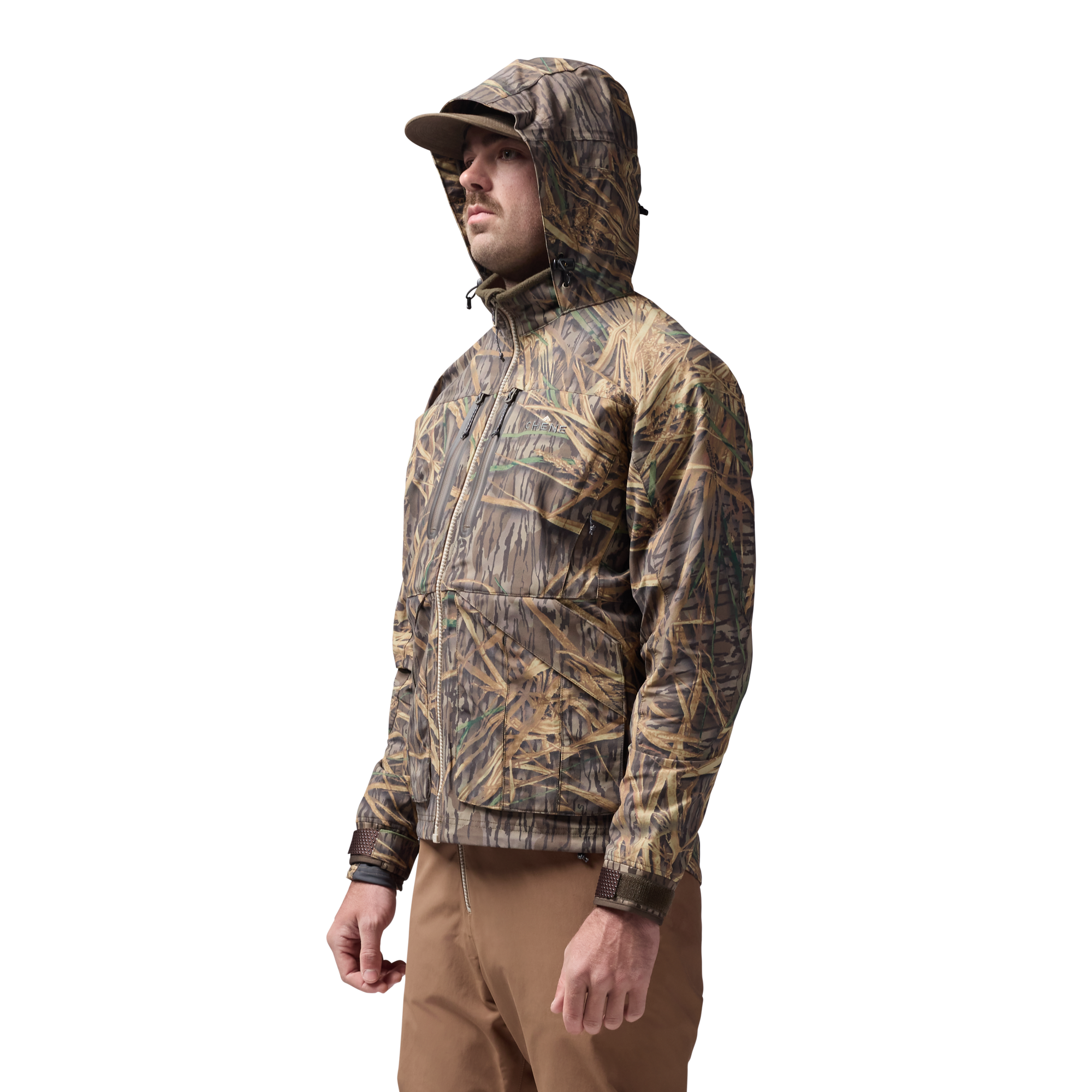 Hydro-Lok Shell Jacket in Mossy Oak Original Shadow Grass, on model #mossy_oak_original_shadow_grass