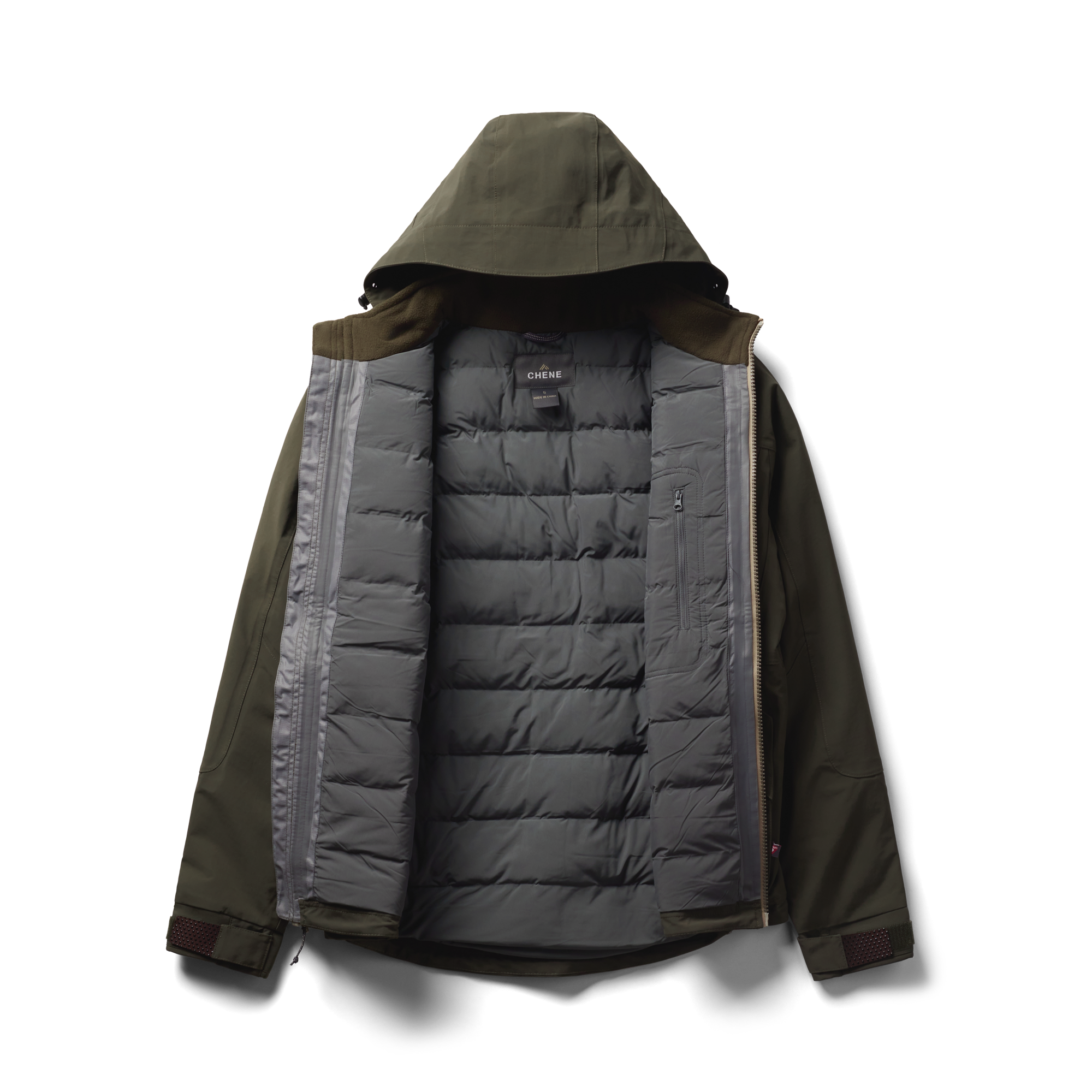 Hydro-Lok Insulated Jacket in Cypress, flat lay #cypress