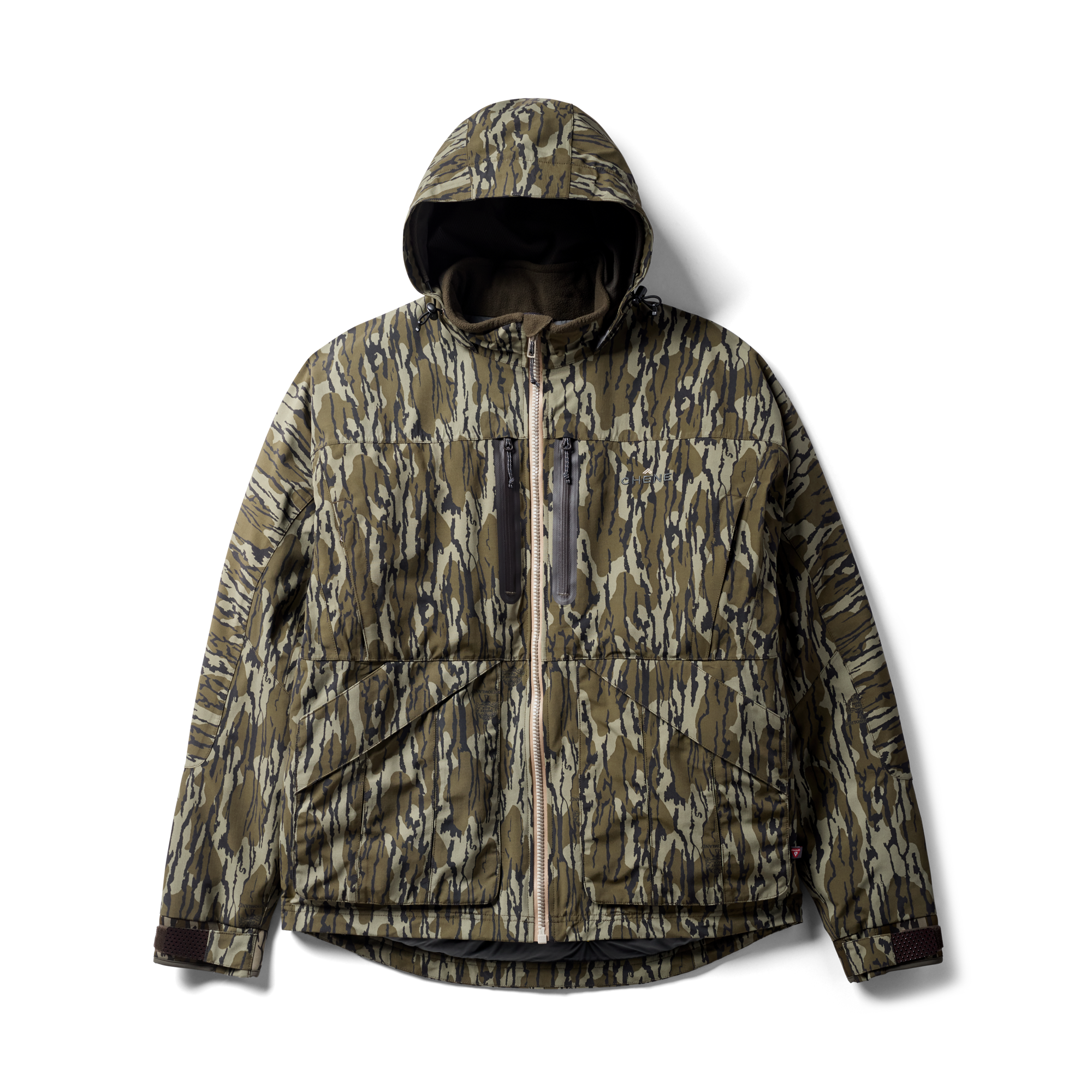 Hydro-Lok Insulated Jacket in Mossy Oak Original Bottomland, flat lay #mossy_oak_original_bottomland