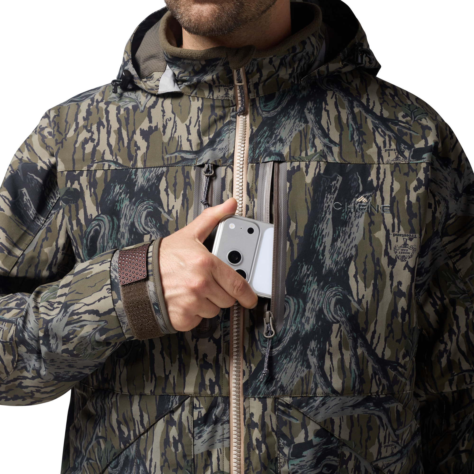 Hydro-Lok Insulated Jacket in Mossy Oak Original Treestand, on model #mossy_oak_original_treestand