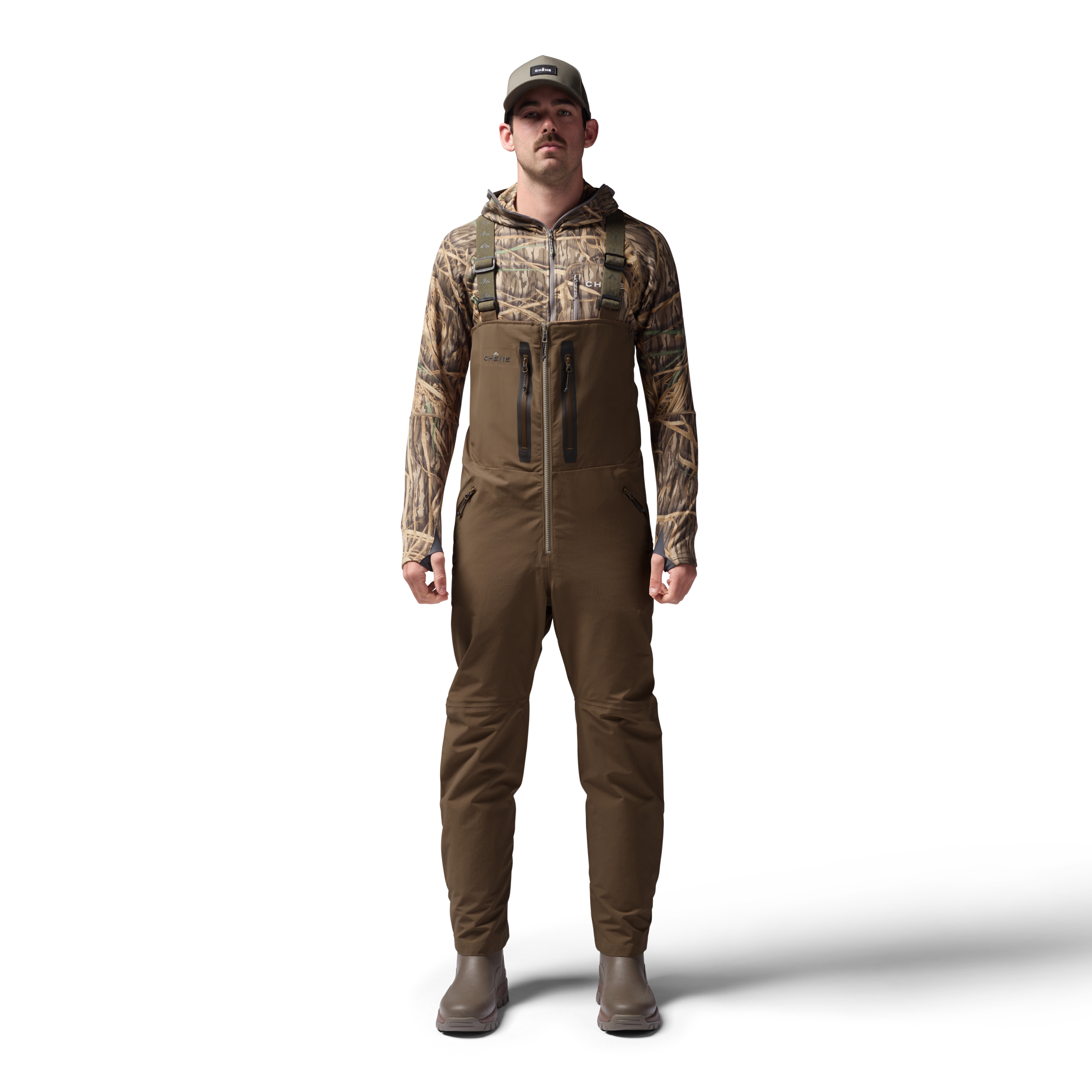 Hydro-Lok Field Bib in Field Tan, on model #field_tan