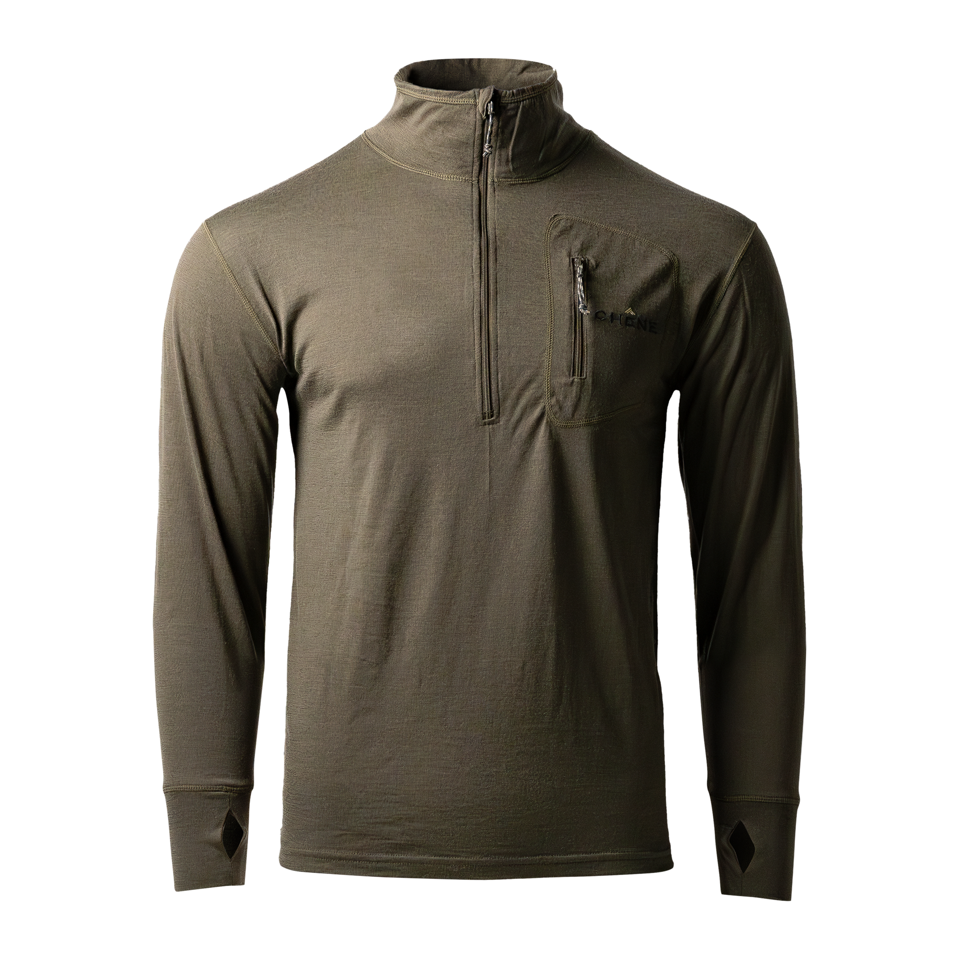 マロン Merino Quarter Zip Base Layer | Chêne Gear®