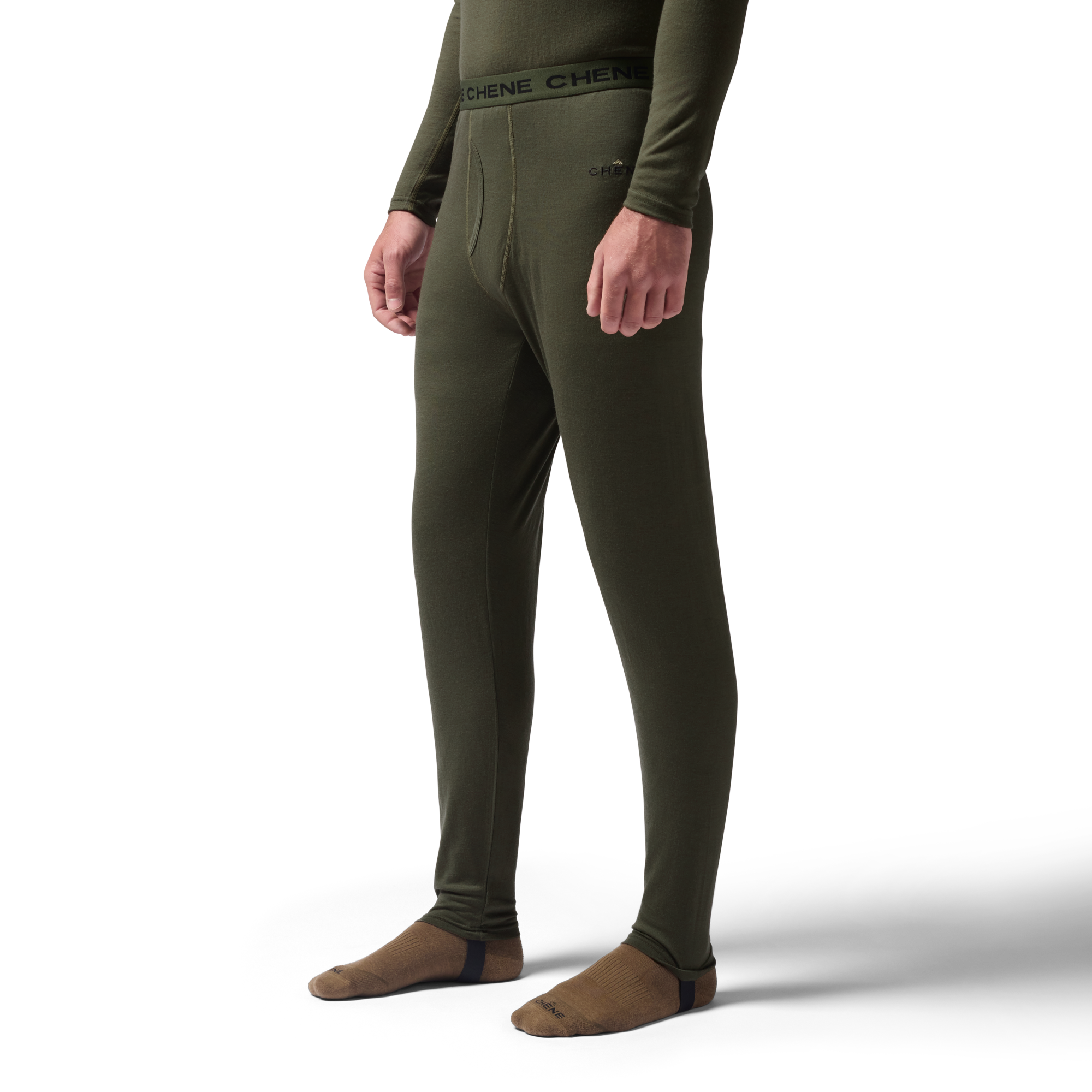 Merino Bottom in Olive, on model #olive
