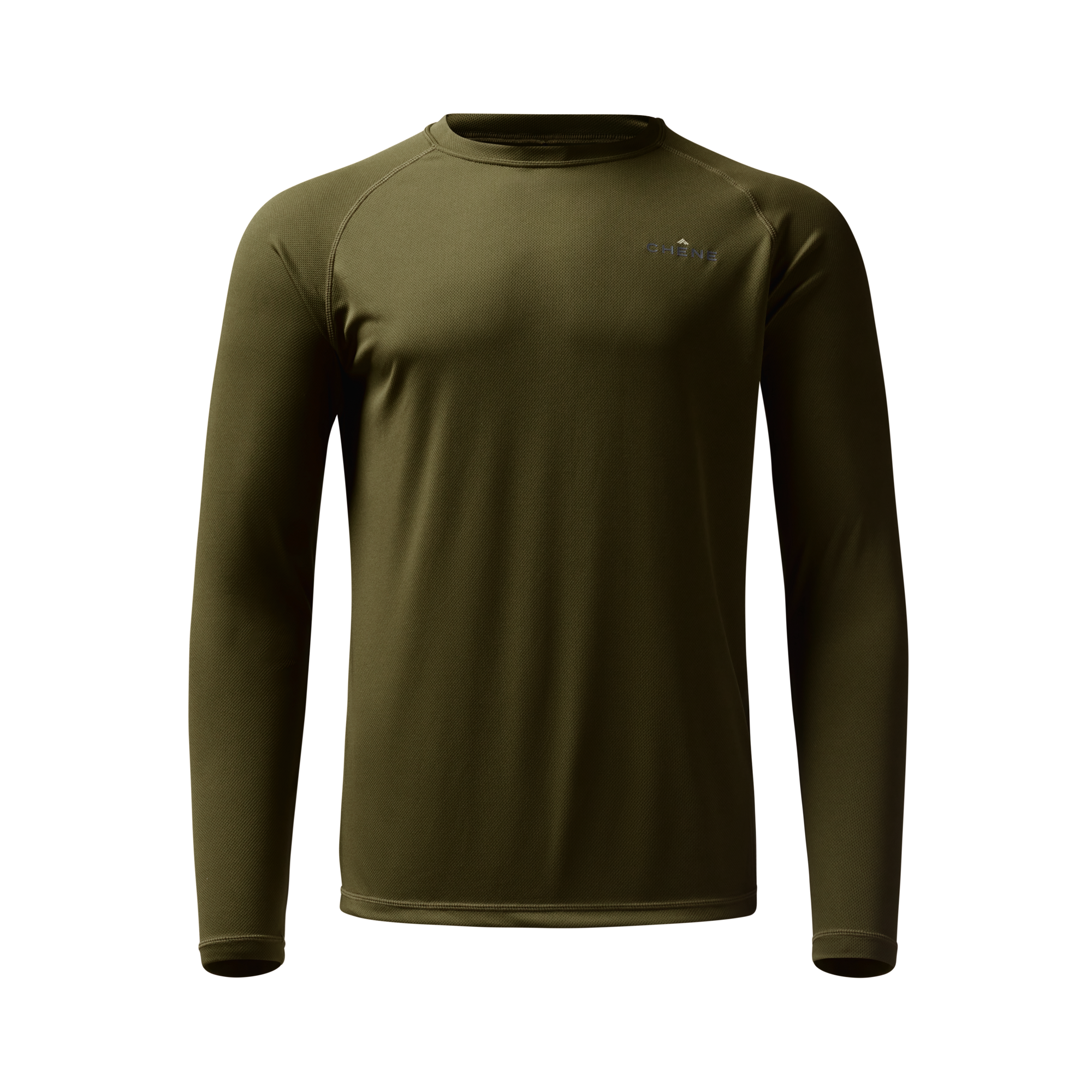 Vale 105 Synthetic Crew L/S in Dark Olive, front view #dark_olive