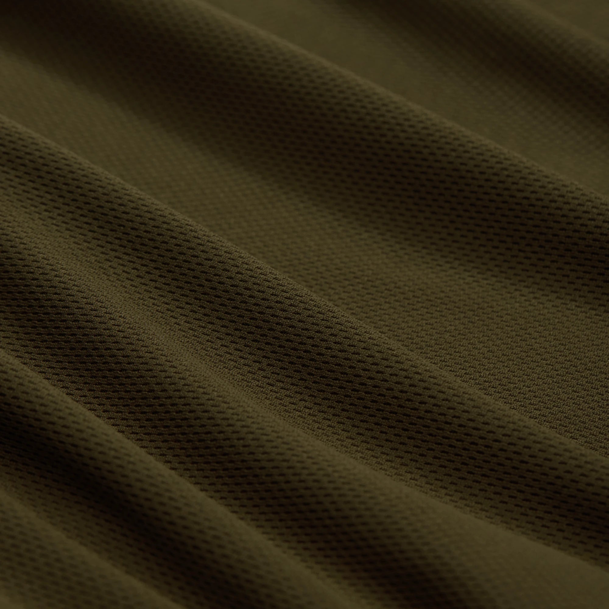 Vale 105 Synthetic Crew L/S in Dark Olive, fabric detail #dark_olive